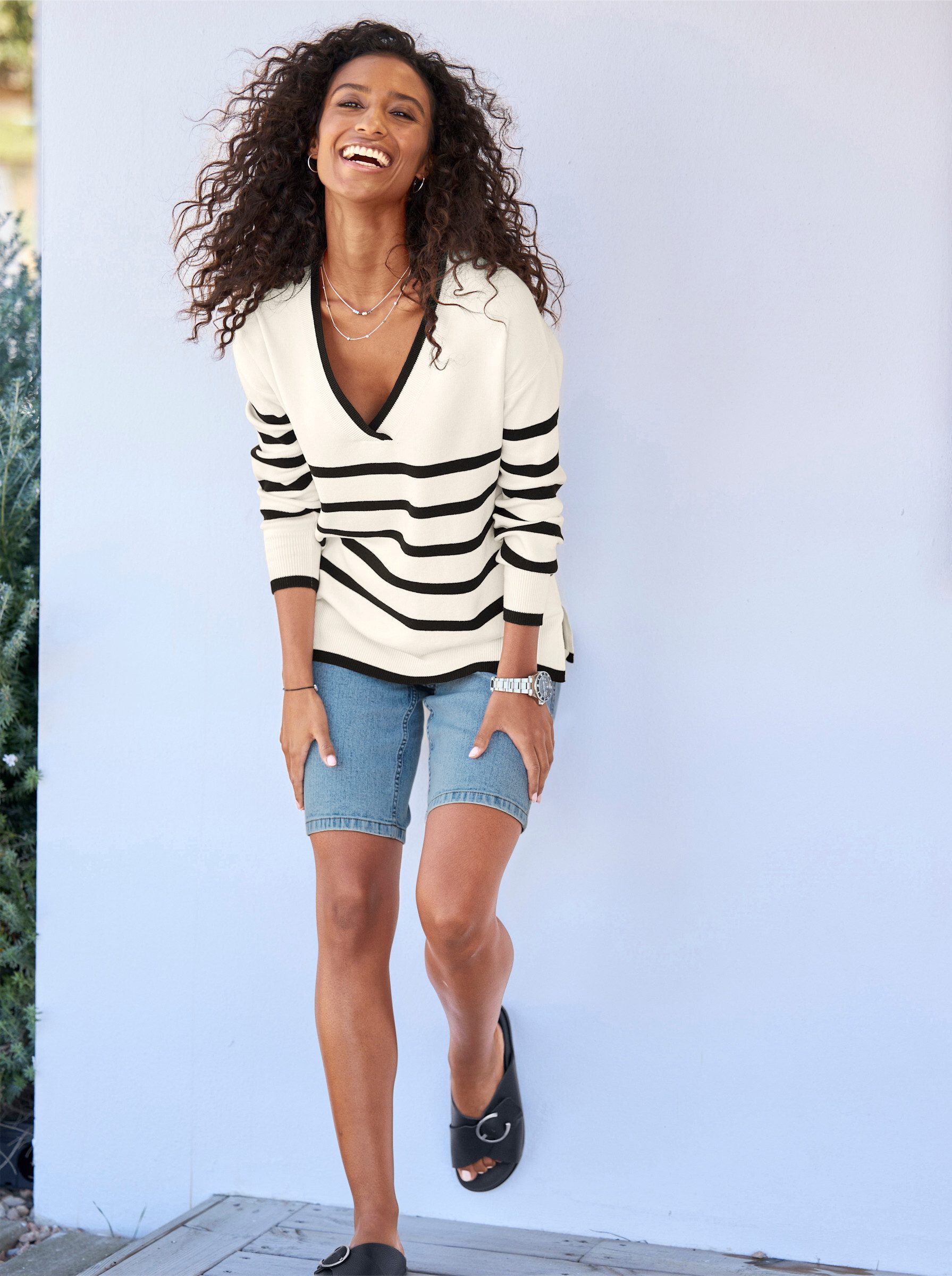 heine Strickpullover Pullover Langarm Feinstrick .