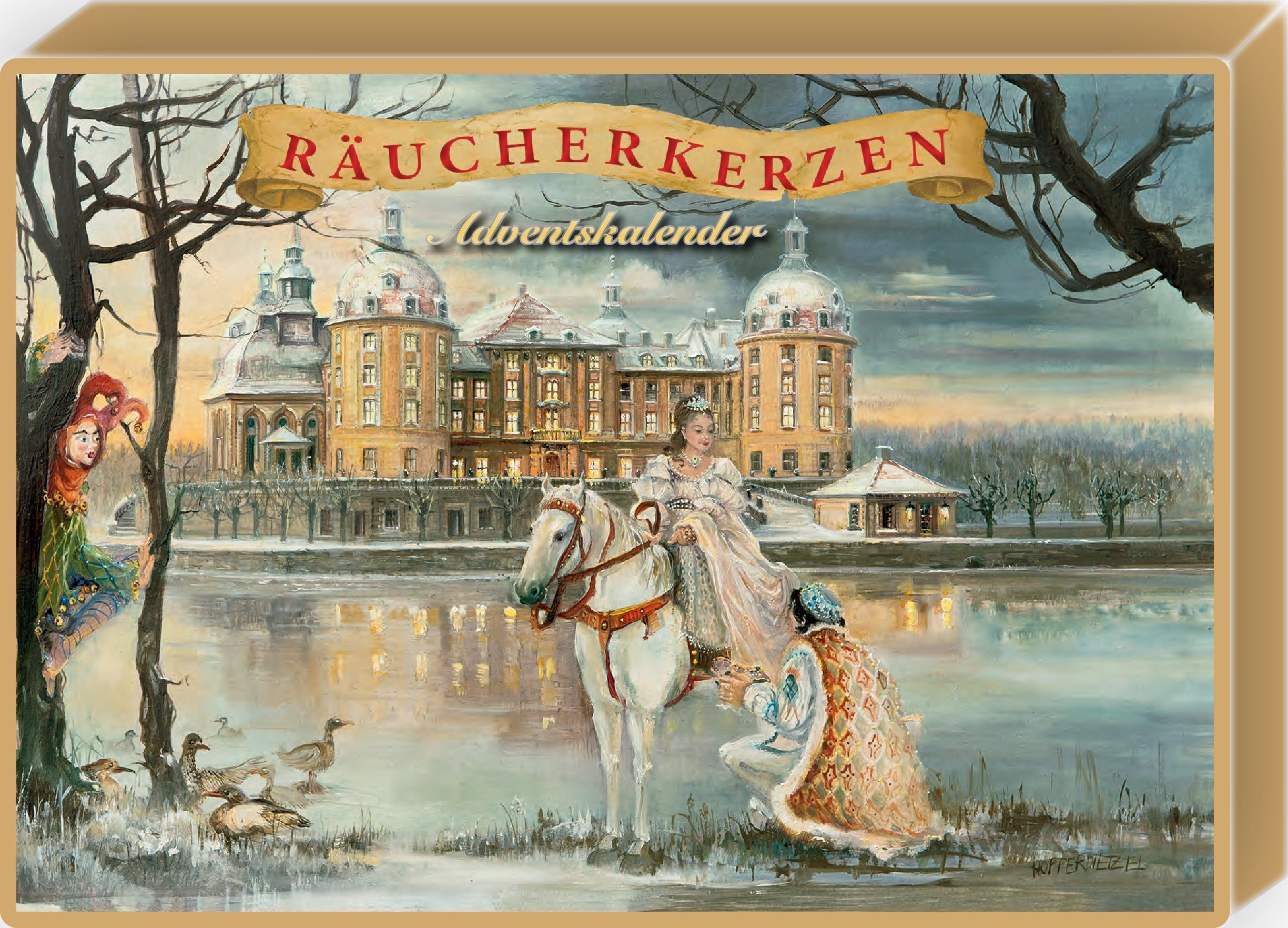 Olewinski & Tochter Adventskalender Räucherkerzen-Adventskalender, Motiv: Drei Haselnüsse für Aschenbrödel, Original Crottendorfer Räucherkerzen