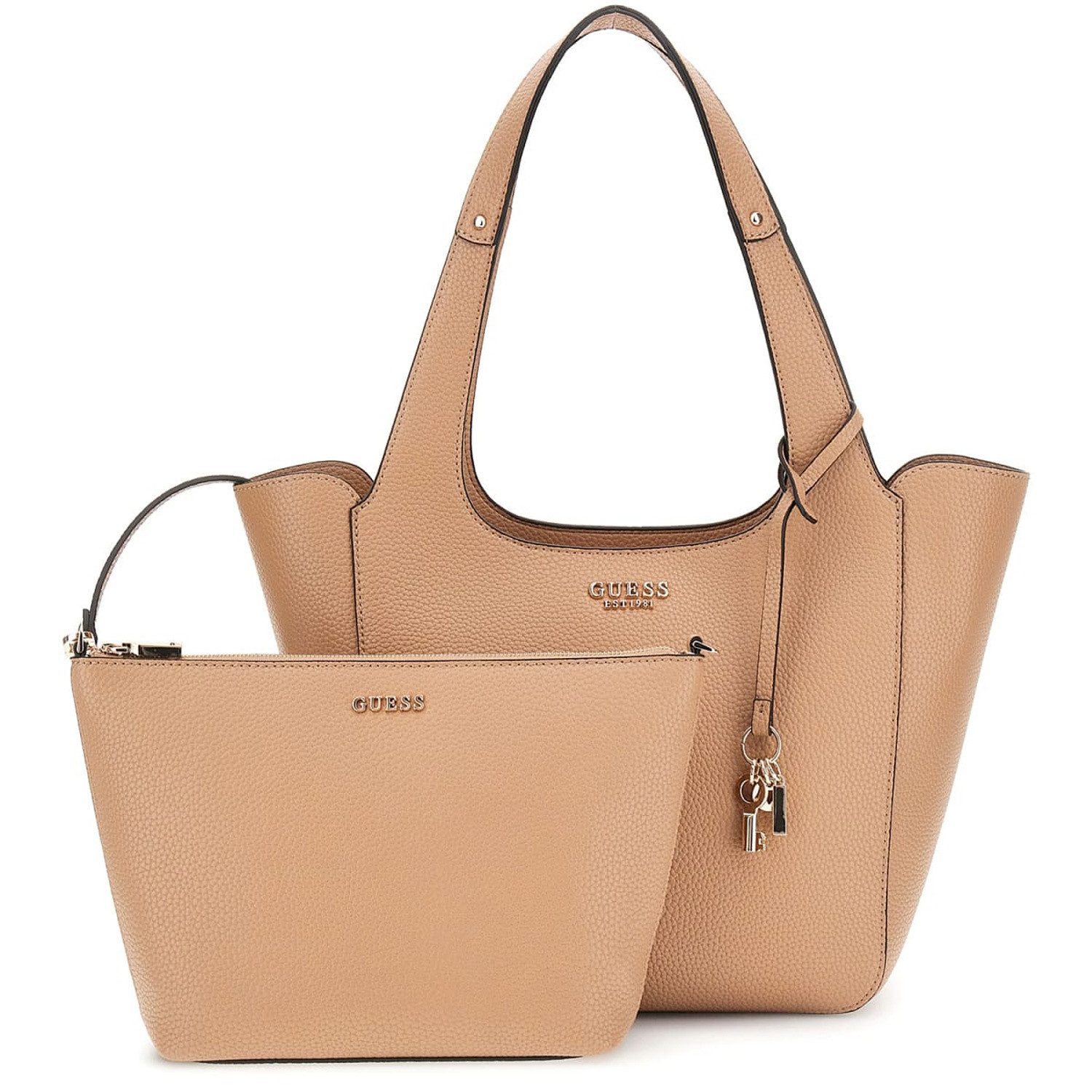 Umhängetasche GUESS Shopper Handtasche Helina beige