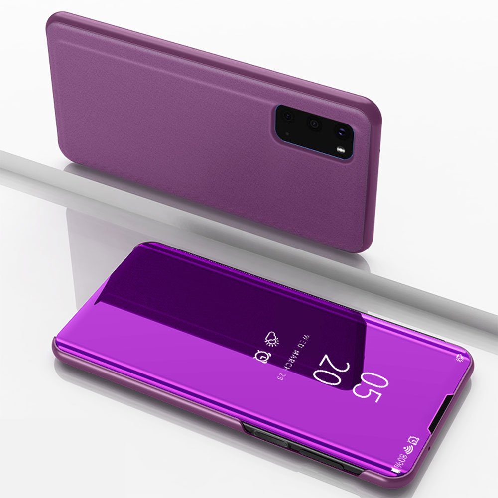 FITSU Handyhülle Spiegel Hülle für Samsung Galaxy S20 Plus Handytasche, Schlanke Klapphülle, elegantes Flipcase, Handyhülle mit Standfunktion