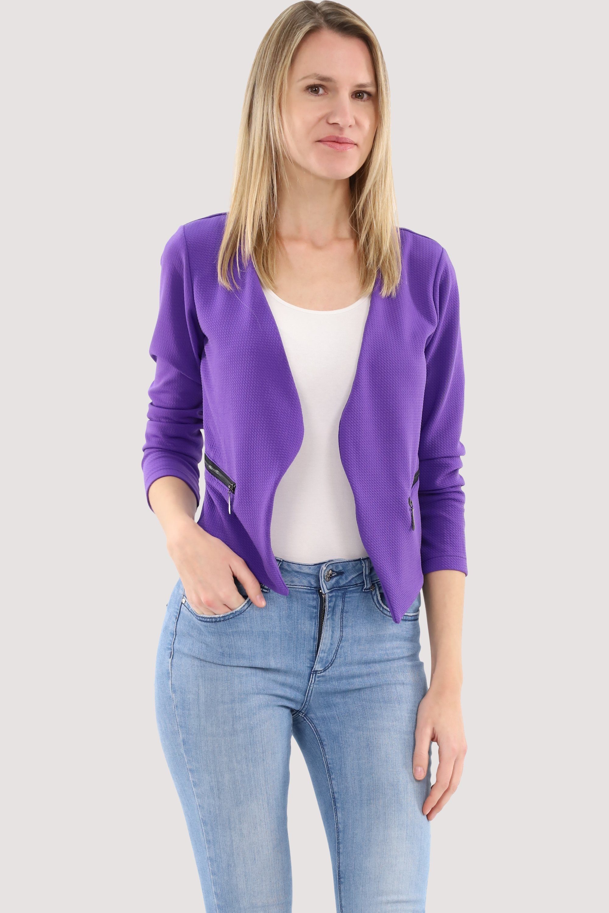 6040 im malito more Jackenblazer than Sweatblazer fashion violett Basic-Look