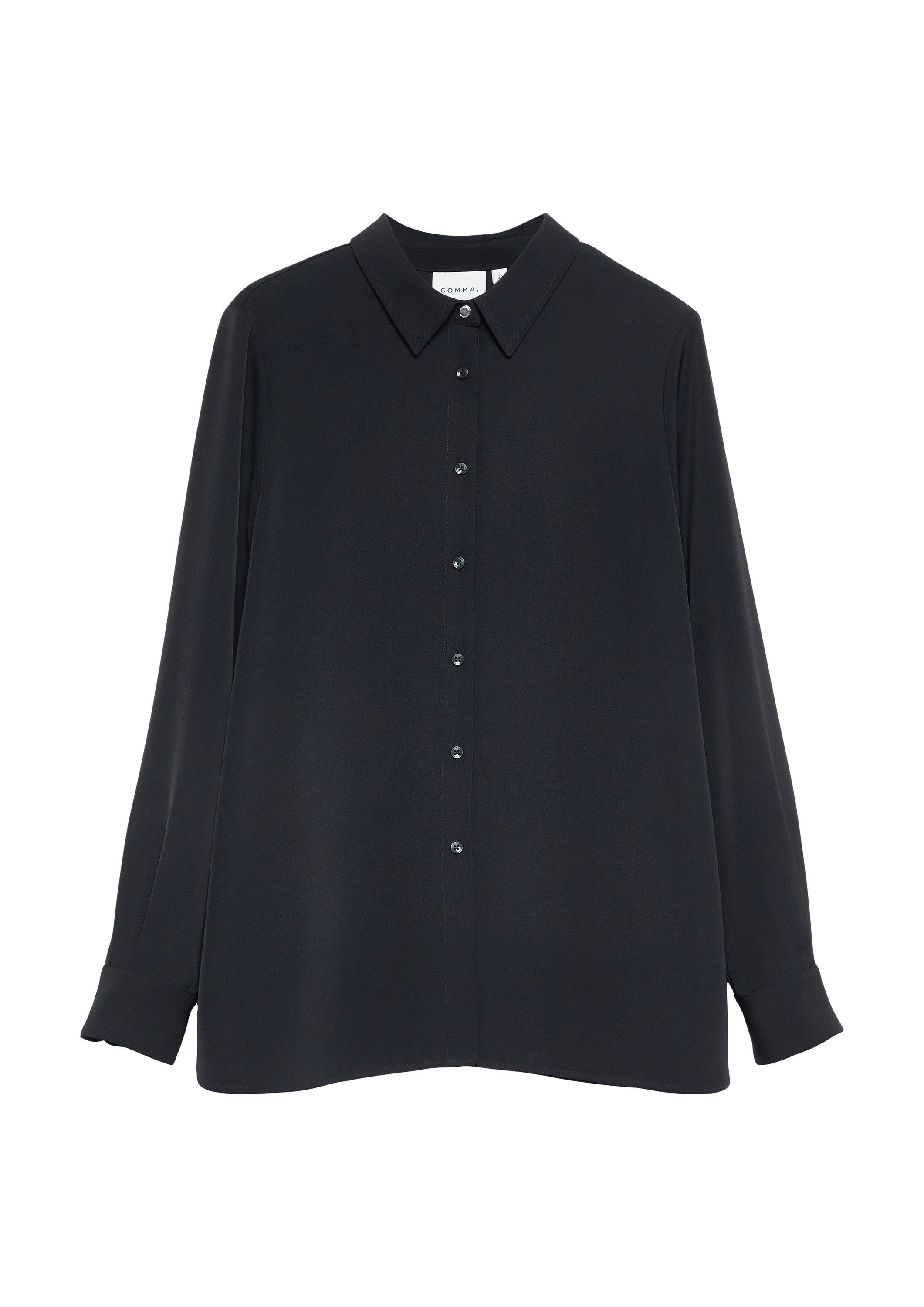 comma Langarmbluse Bluse Fließende Hemdbluse