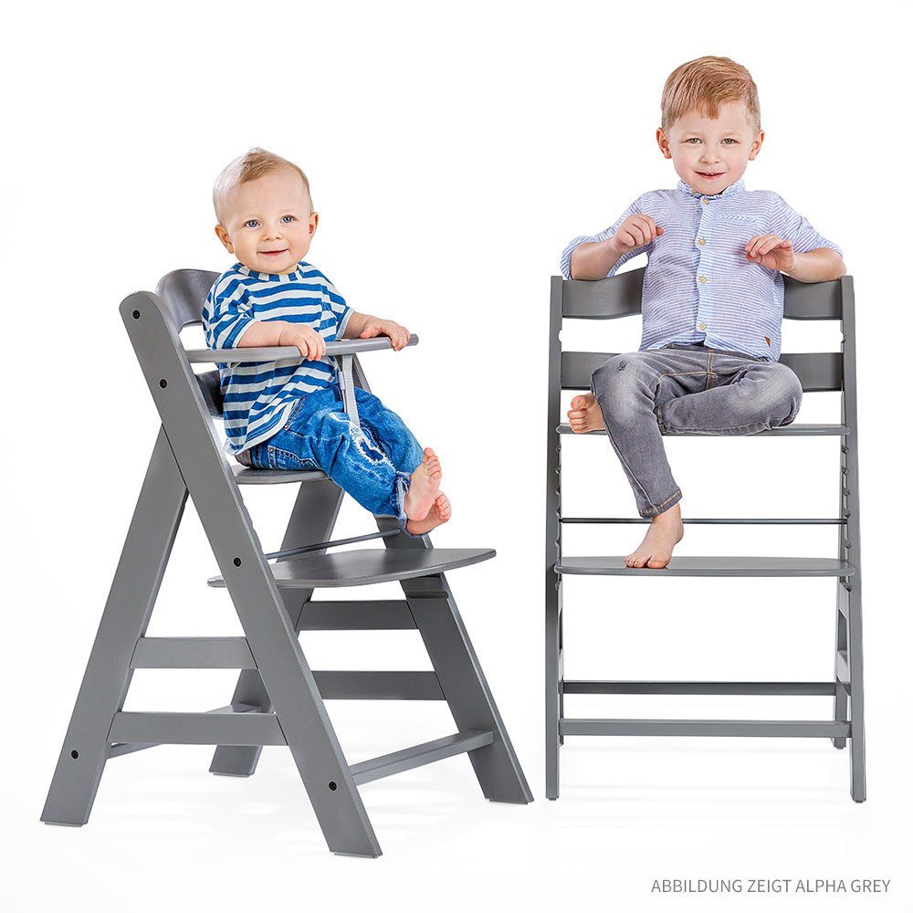 Mitwachsender Kinderhochstuhl Sitzauflage mit Holz Natur, Hochstuhl Hauck Hauck Alpha höhenverstellbar Plus