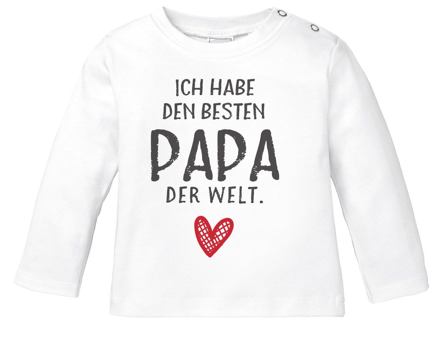 Rundhalsshirt Baby Langarmshirt mit Spruch ich habe den besten Papa der Welt
