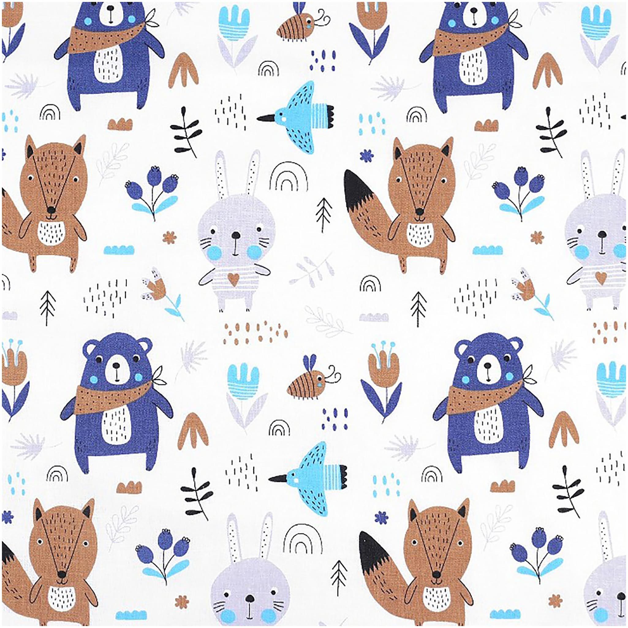 maDDma Stoff Baumwollstoff mit Kindermotiven Halbmeterware ab 0,5x1,6m breit, Motiv 2