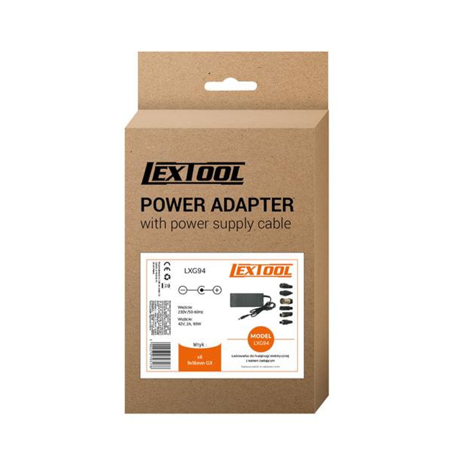 Lamex Lextool Ladegerät für Elektrofahrzeug-Roller Elektroauto-Ladegerät (6 Stecker, 230V AC, 42V DC 2A, LXG94)
