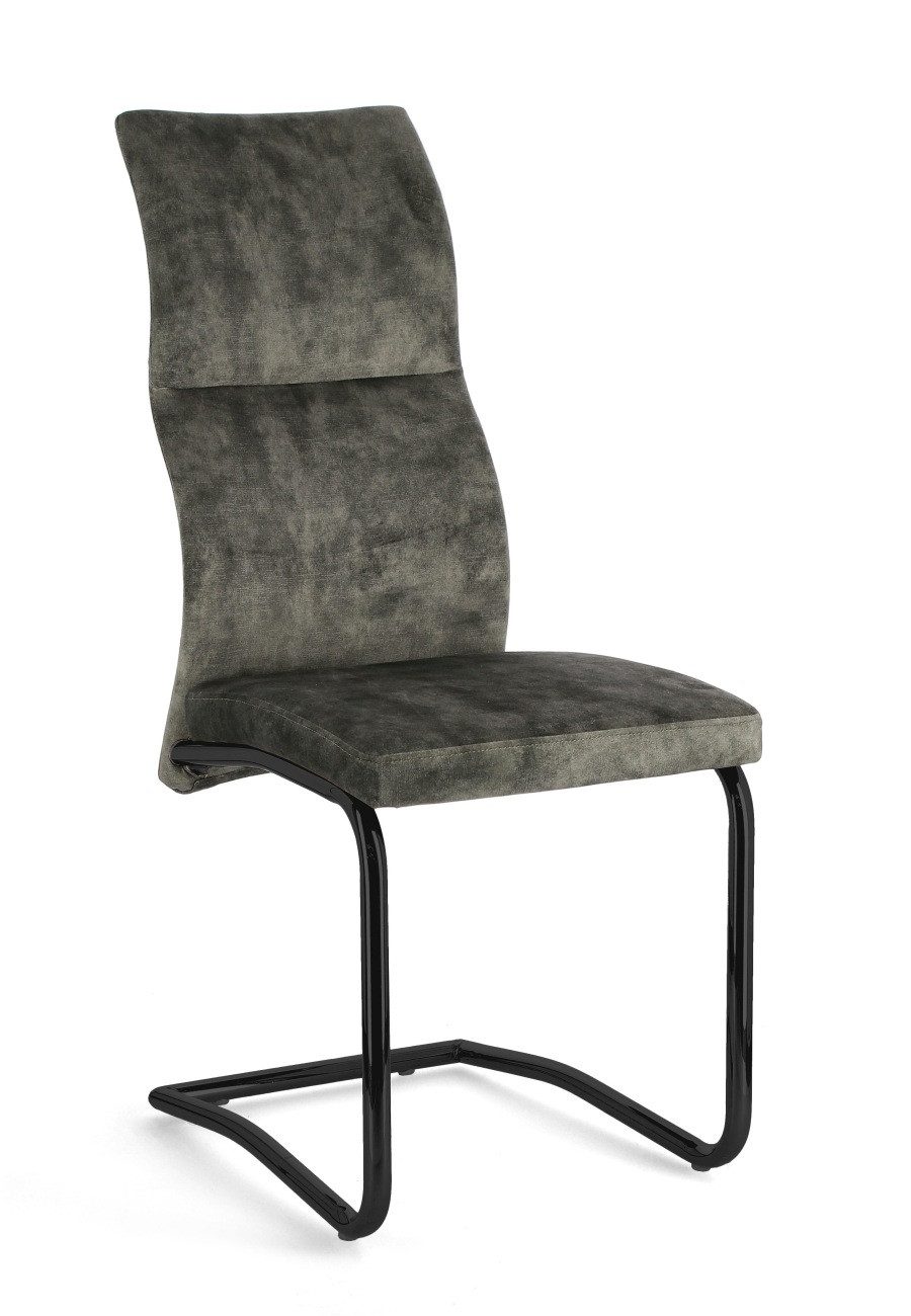 Stuhl Thelma 4er-Set aus Samt, Grün