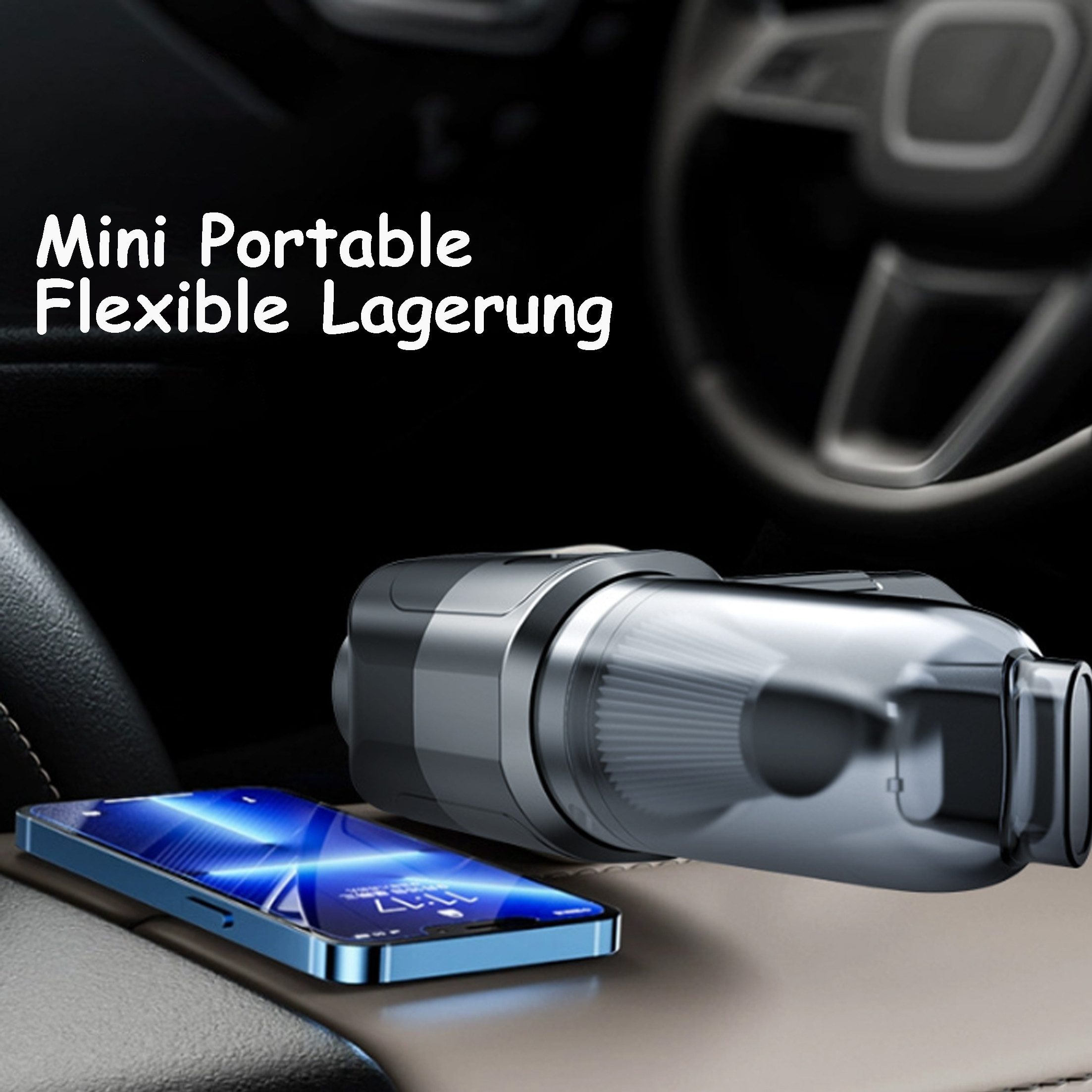 KINSI Akku-Handstaubsauger Handstaubsauger für Auto & Haushalt,Multifunktions-Staubsauger, 120 W, Kabellos,Bürstenlosem Motor für Polster,Tastatur