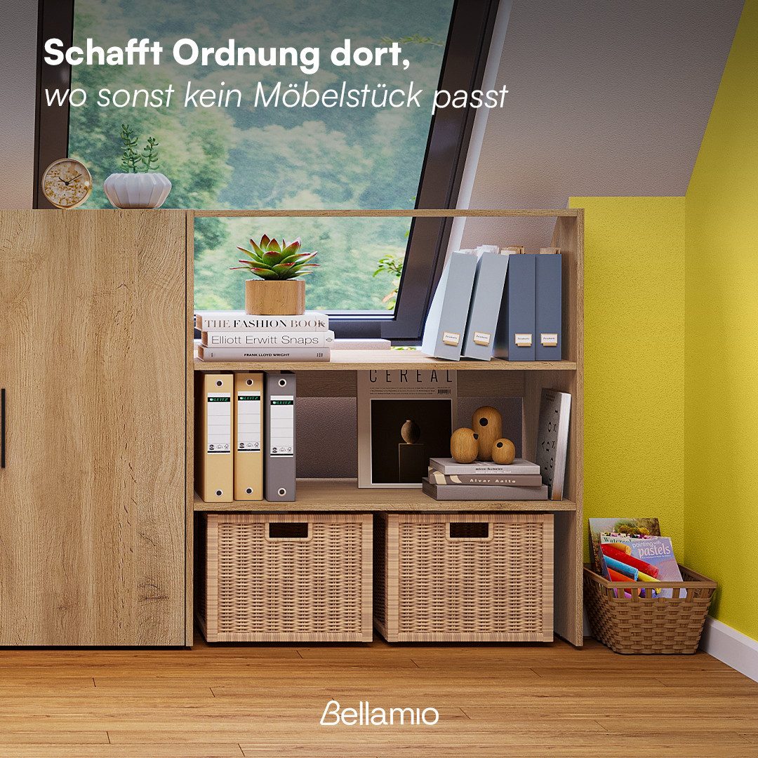 Bellamio Regal Aland Dachschrägenregal 45 Grad-Winkel, Eiche, 90 cm breit, günstig online kaufen