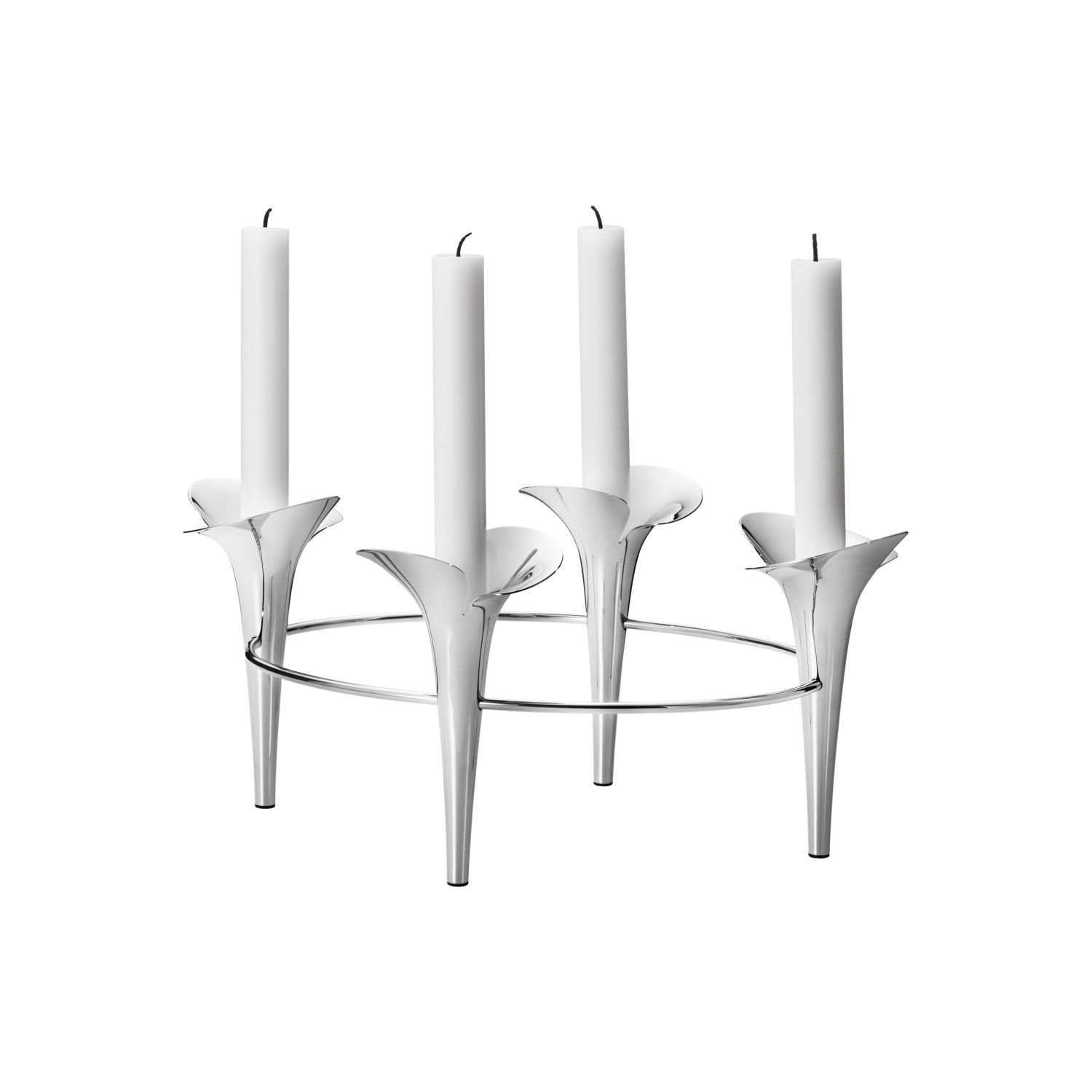 Georg Jensen Kerzenhalter Bloom Botanica Edelstahl