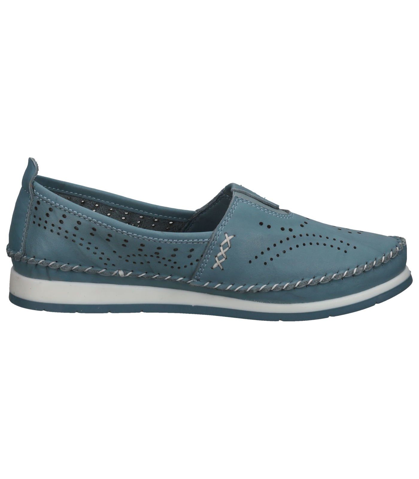 COSMOS Slipper Comfort Leder Slipper Blau