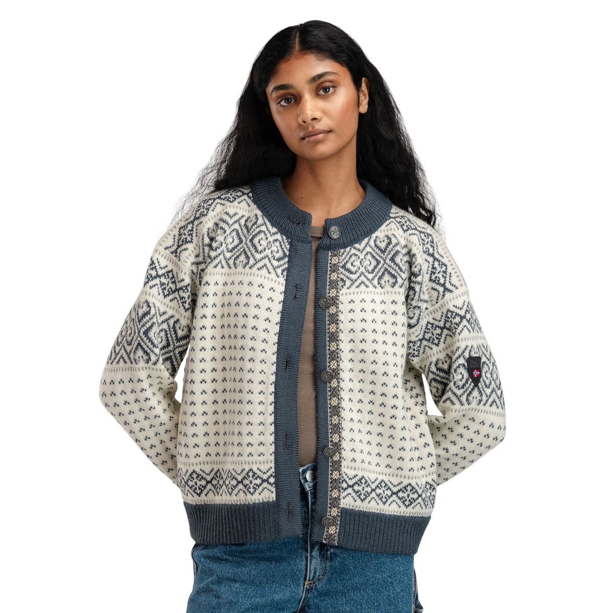 Dale of Norway Kapuzenstrickjacke Hannah Fem. Cardigan Elegante Strickjacke aus 100% norwegischer Wolle, die