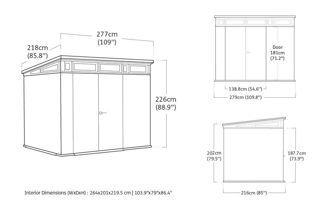 Keter Gerätehaus Keter Kunststoff Gerätehaus Signature Walnuss 9x7