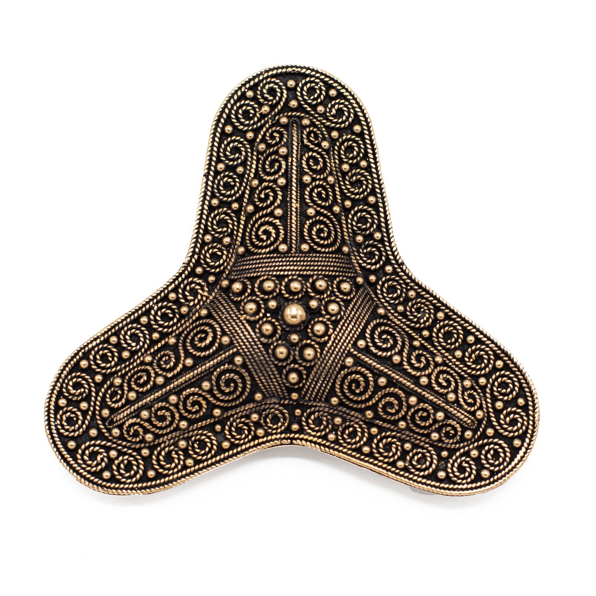 Pera Peris Ritter-Kostüm Wikinger Kleeblattfibel Stora Ryk, Brosche, Gewandschliesse bronze