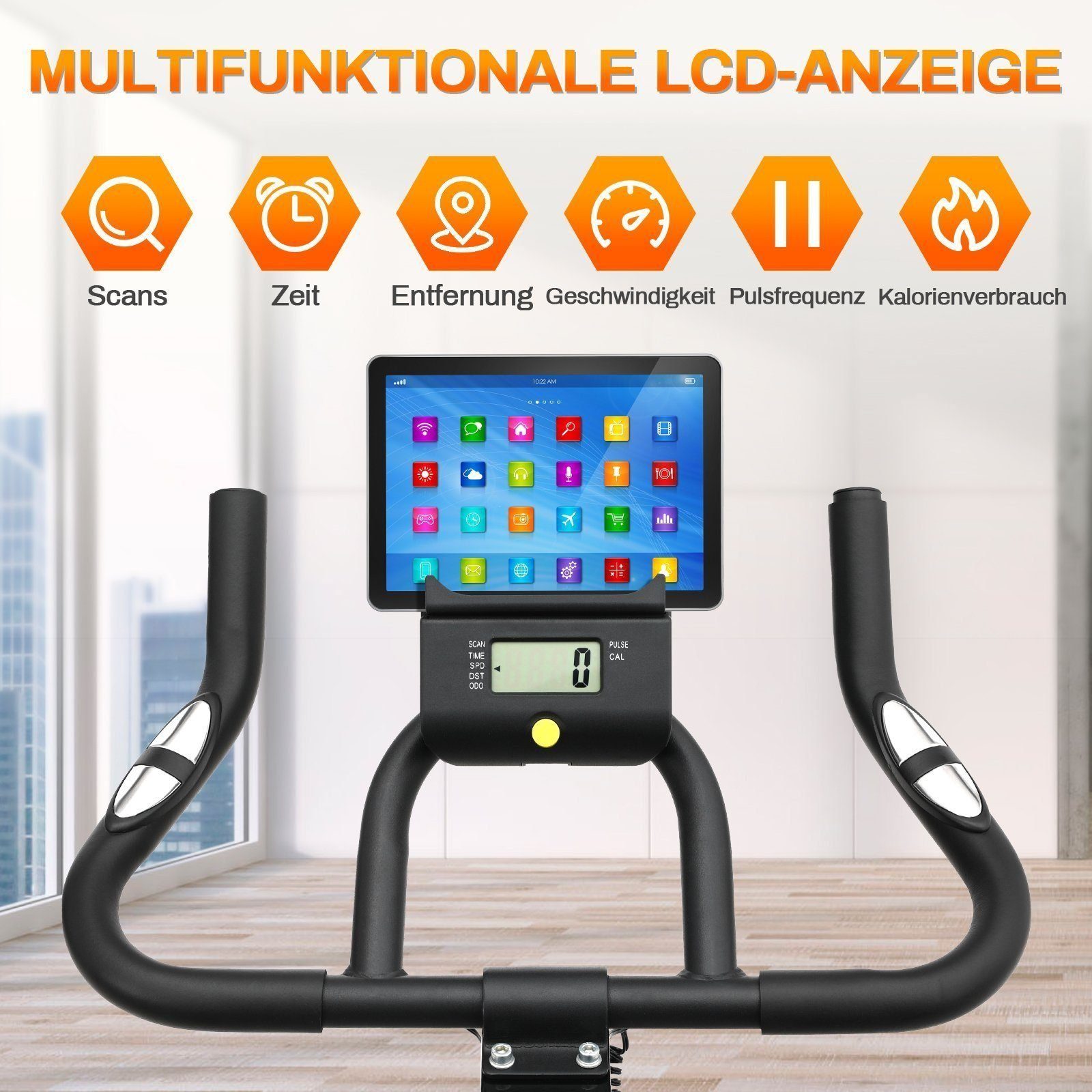 TLGREEN Heimtrainer Heimtrainer Fahrrad maximale Belastung 120 kg, mit Stufenlose Widerstandseinstellung