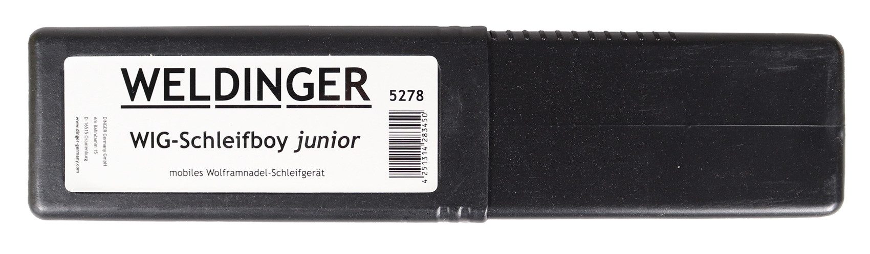 WELDINGER Nass-Trockenschleifer WIG-Schleifboy junior 1,0-3,2 mm mobiles Wolframnadel-Schleifgerät, max. 20000 U/min, perfekt angeschliffene Wolfram-Elektroden