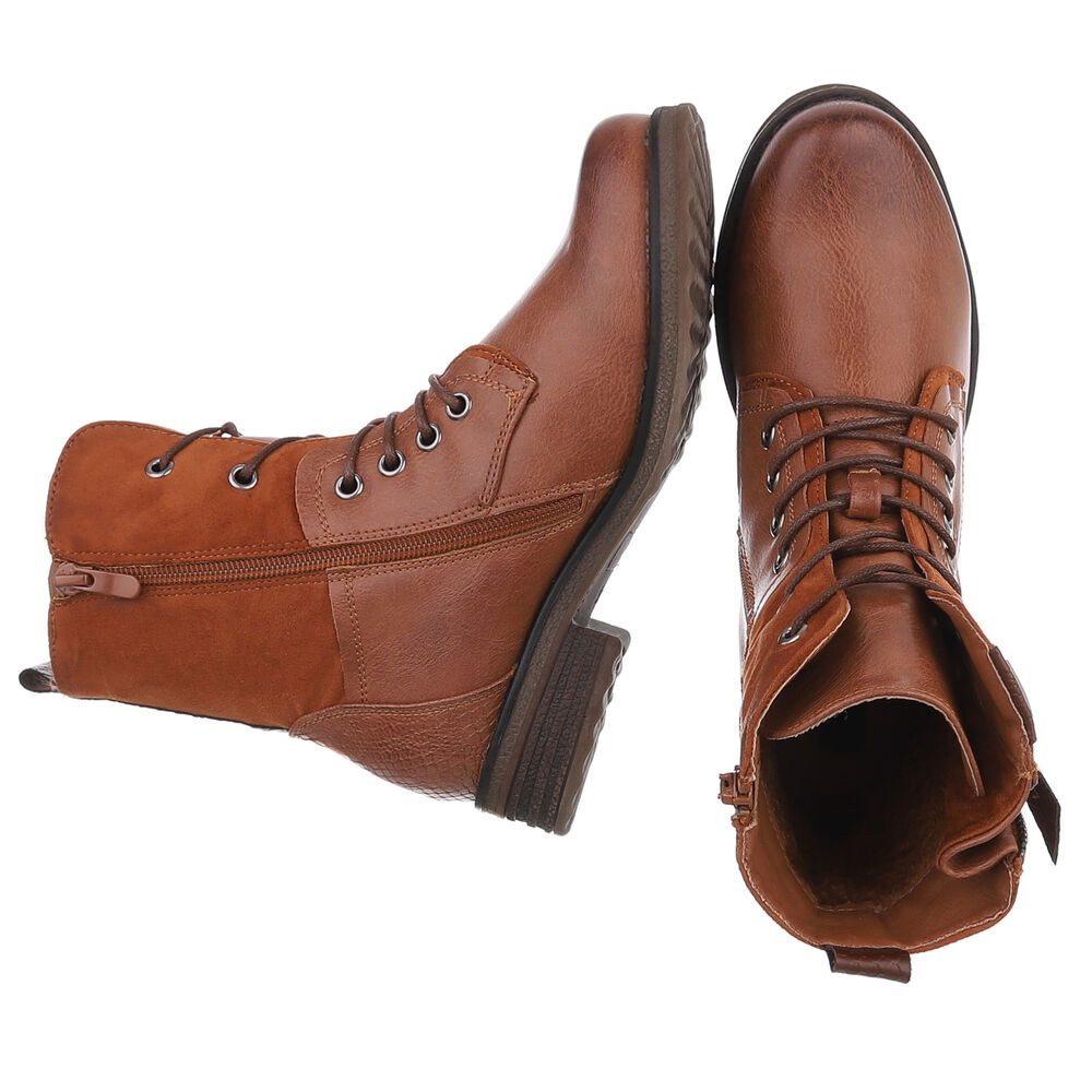 Ital-Design Modischer Damenstiefel mit Schnürung und Reißverschluss Stiefel günstig online kaufen