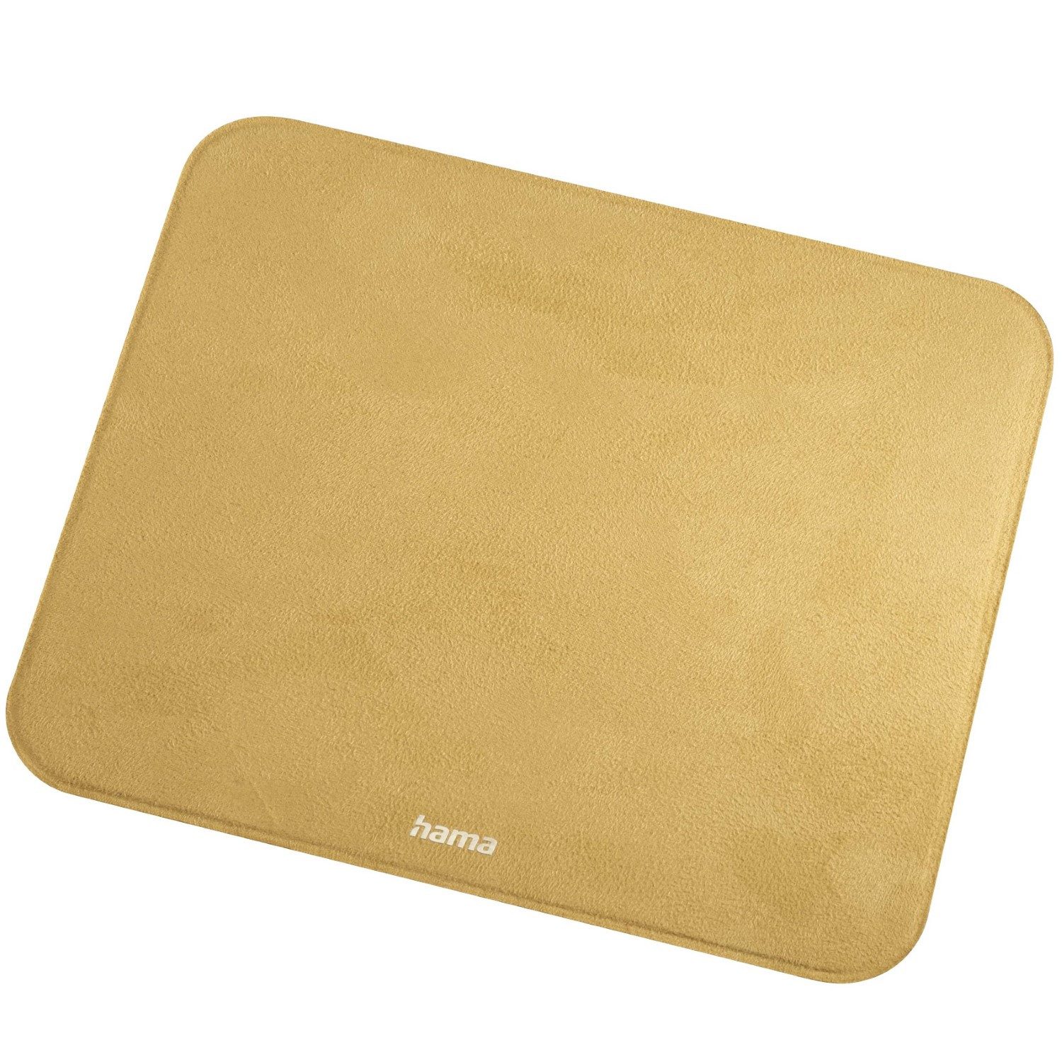 Hama Mauspad Soft Touch Mousepad Velvet Mauspad Gelb, Samt-Optik flach 2mm dünn Maus Mouse Pad Mat Office Anti-Rutsch