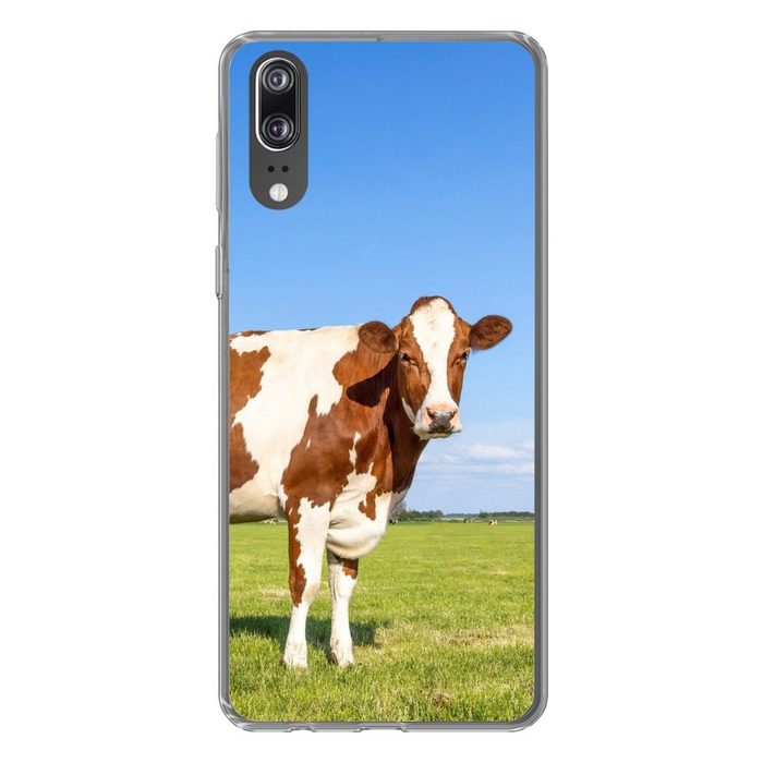 MuchoWow Handyhülle Kühe - Bauernhof - Gras - Natur - Tiere Handyhülle Huawei P20 Handy Case Silikon Bumper Case