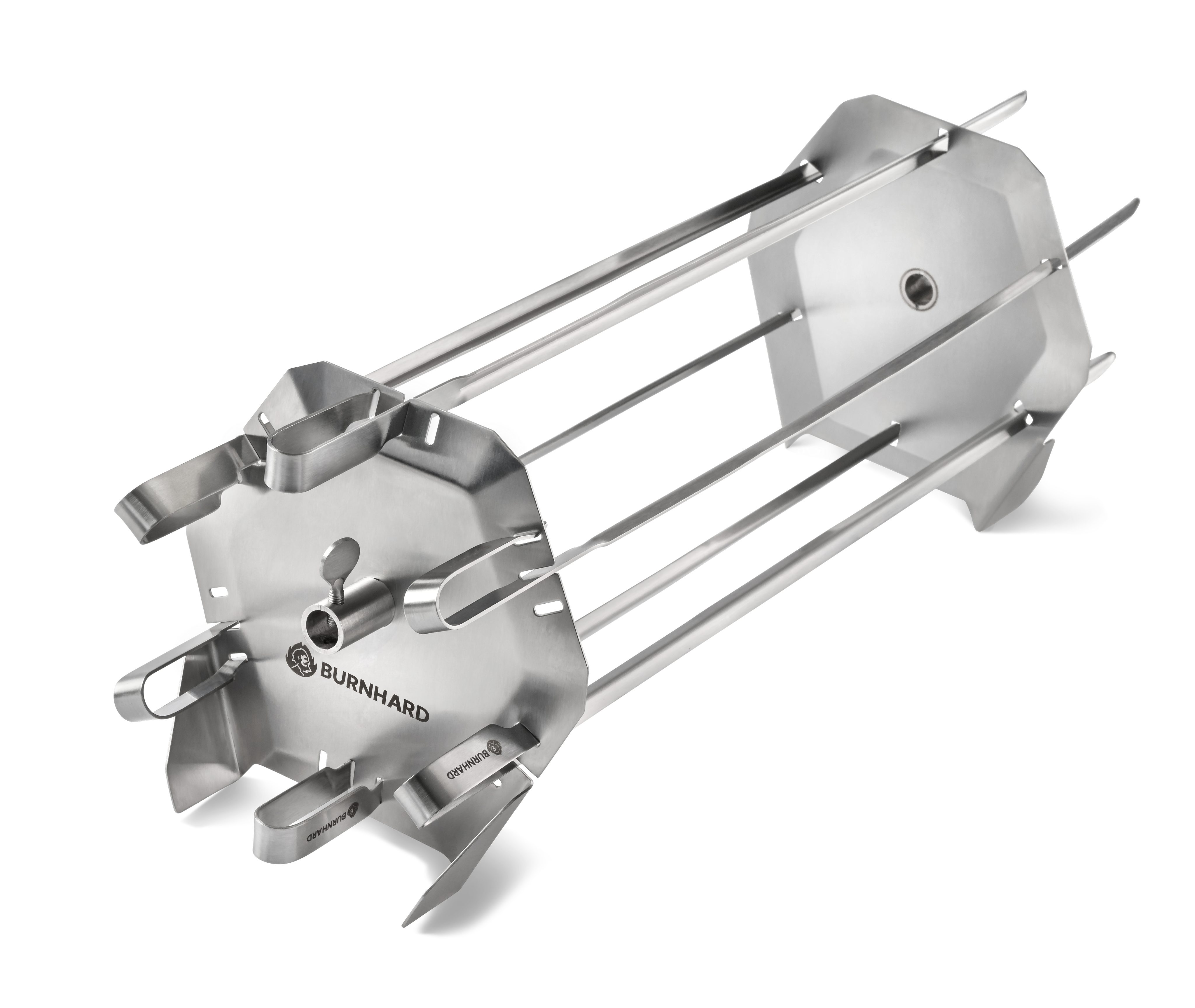 BURNHARD® Drehspieß Drehspieß-Rondell aus Edelstahl, geeignet für Heckbrenner & Grillspieß bis 8 mm