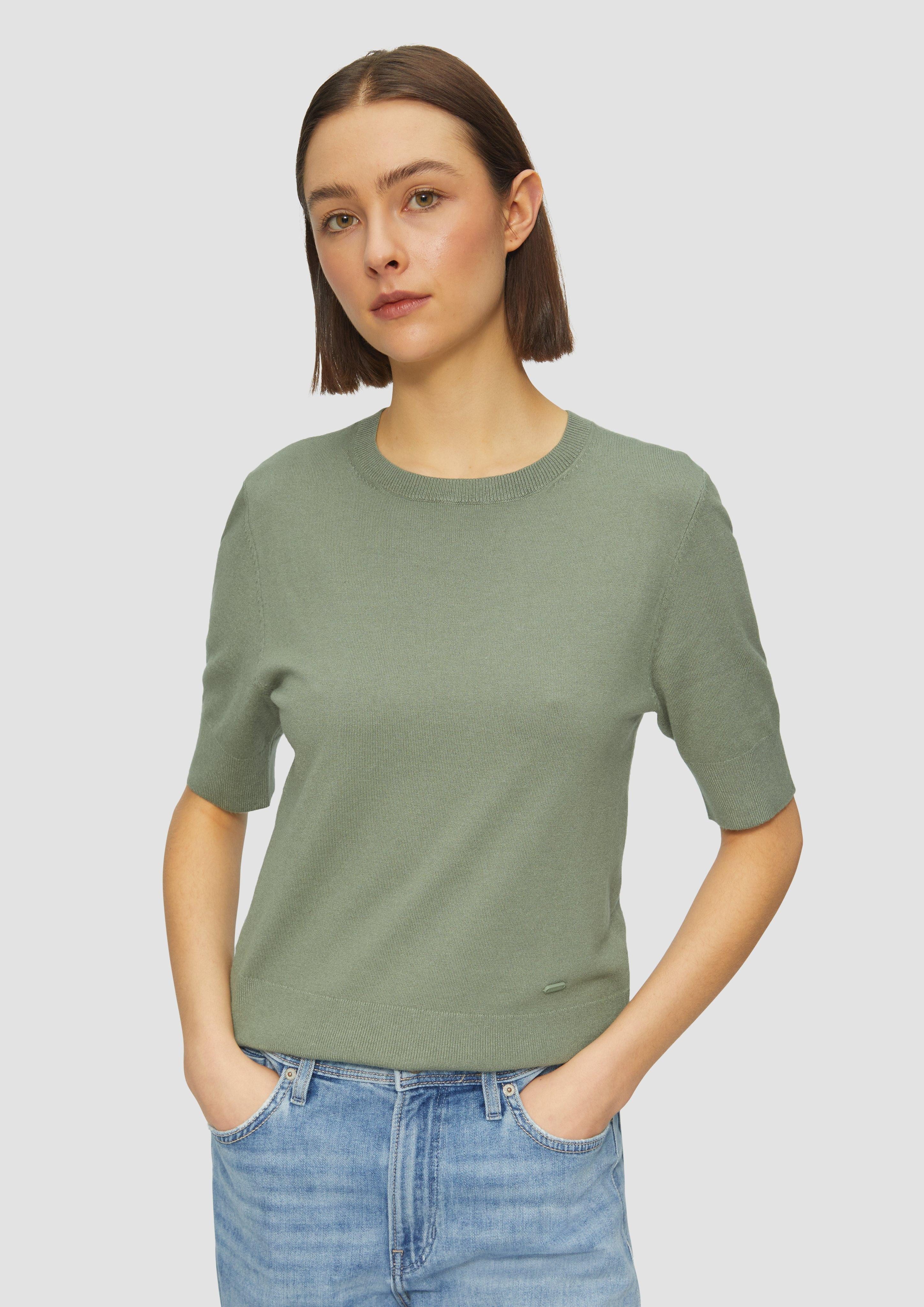 s.Oliver Strickpullover Kurzärmeliger Strickpullover aus Viskosemix günstig online kaufen