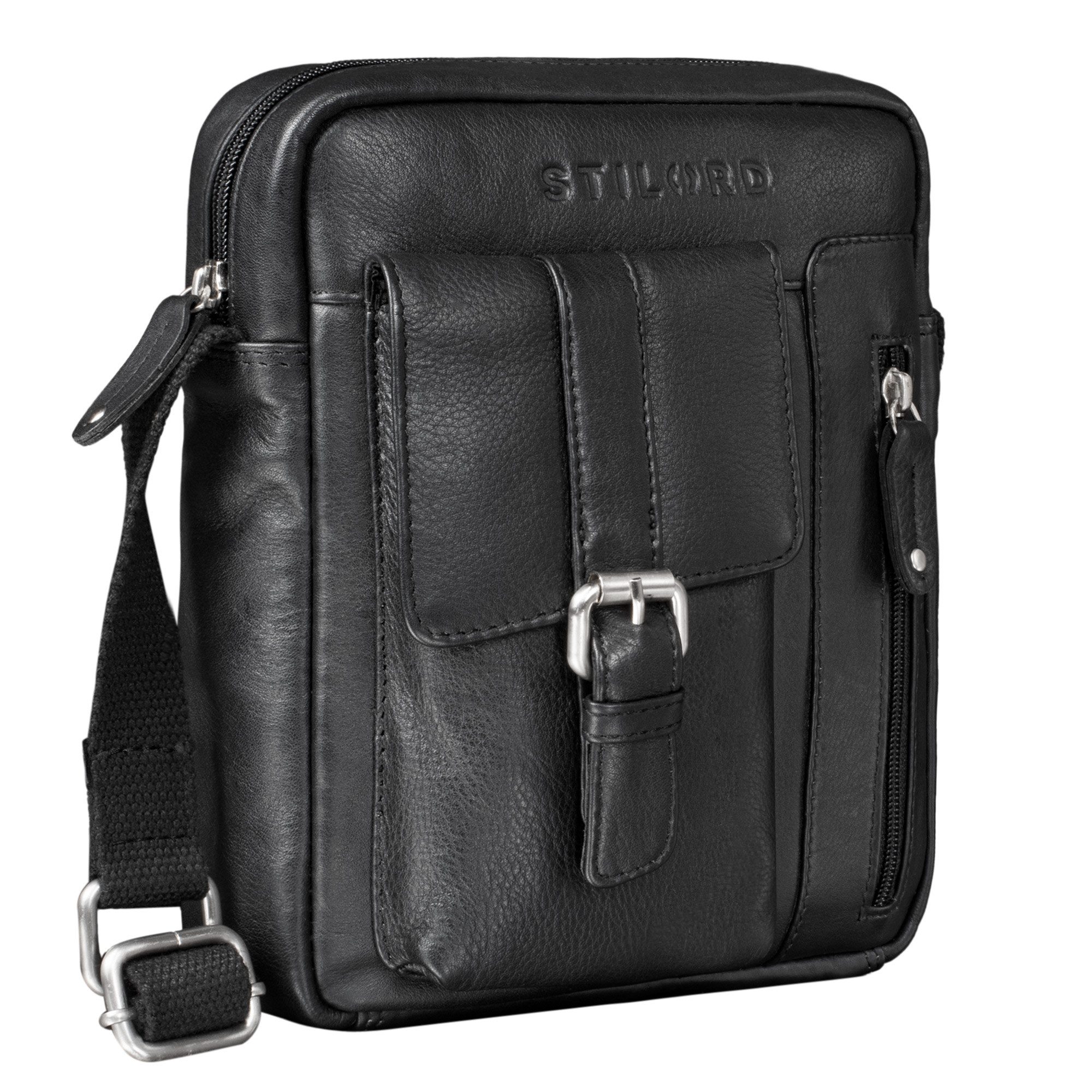 Schultertasche "Kendrick" Herren Umhängetasche Leder klein