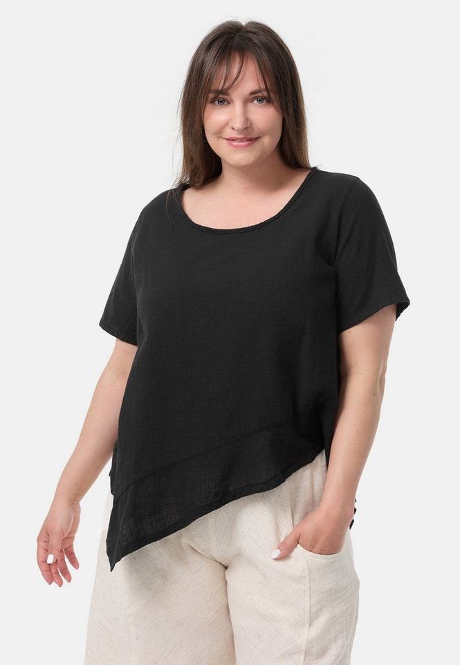 Kekoo Tunikashirt Shirt T-Shirt A-Linie asymmetrisch 'Estiva'