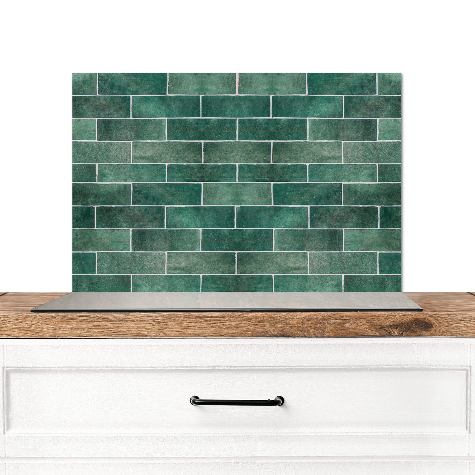 MuchoWow Küchenrückwand Fliesen - Grün - Design - Strukturen, (1-tlg), Spri günstig online kaufen