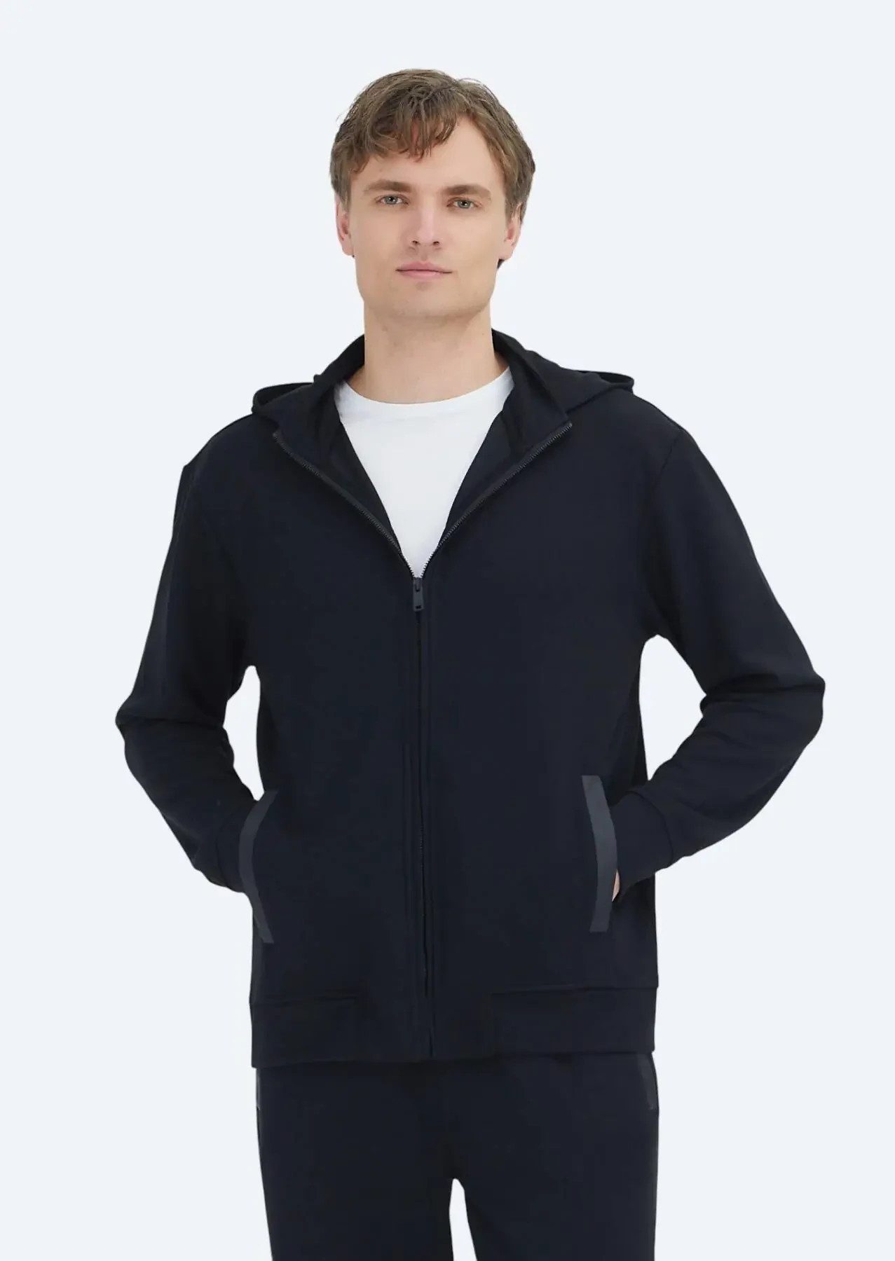 RAMSEY Sweatshirt Schwarzer Kapuzenpullover, schlicht