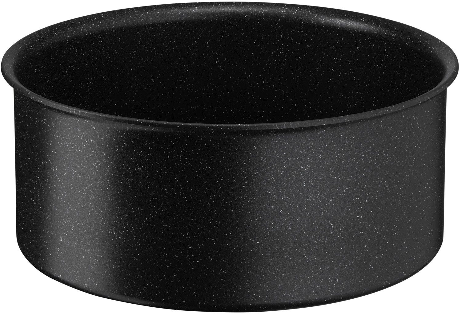 Tefal Topf-Set Ingenio Black Stone, Kasserollenset abnehmbarer Griff, stapelbar, Aluminium (Set, 4-tlg., 3x Stielkasserollen Ø 16/18/20 cm, 1x abnehmbarer Griff), platzsparend, Topfset Induktion mit Antihaftversiegelung, L39996