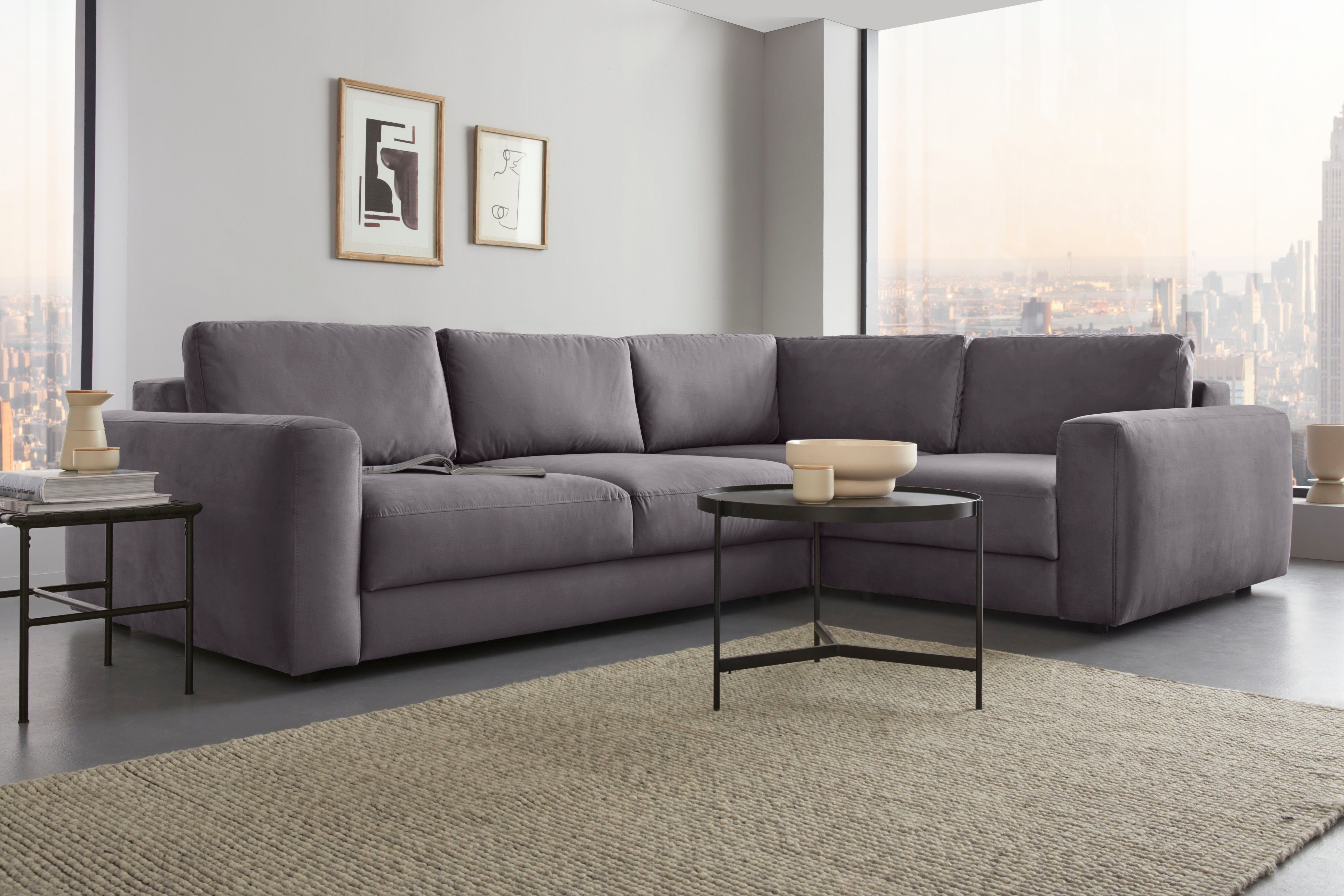 Home affaire Ecksofa Bloomfield, Mega Polsterecke, Breite 289cm, viel Platz, L-Form, In verschiedenen Größen