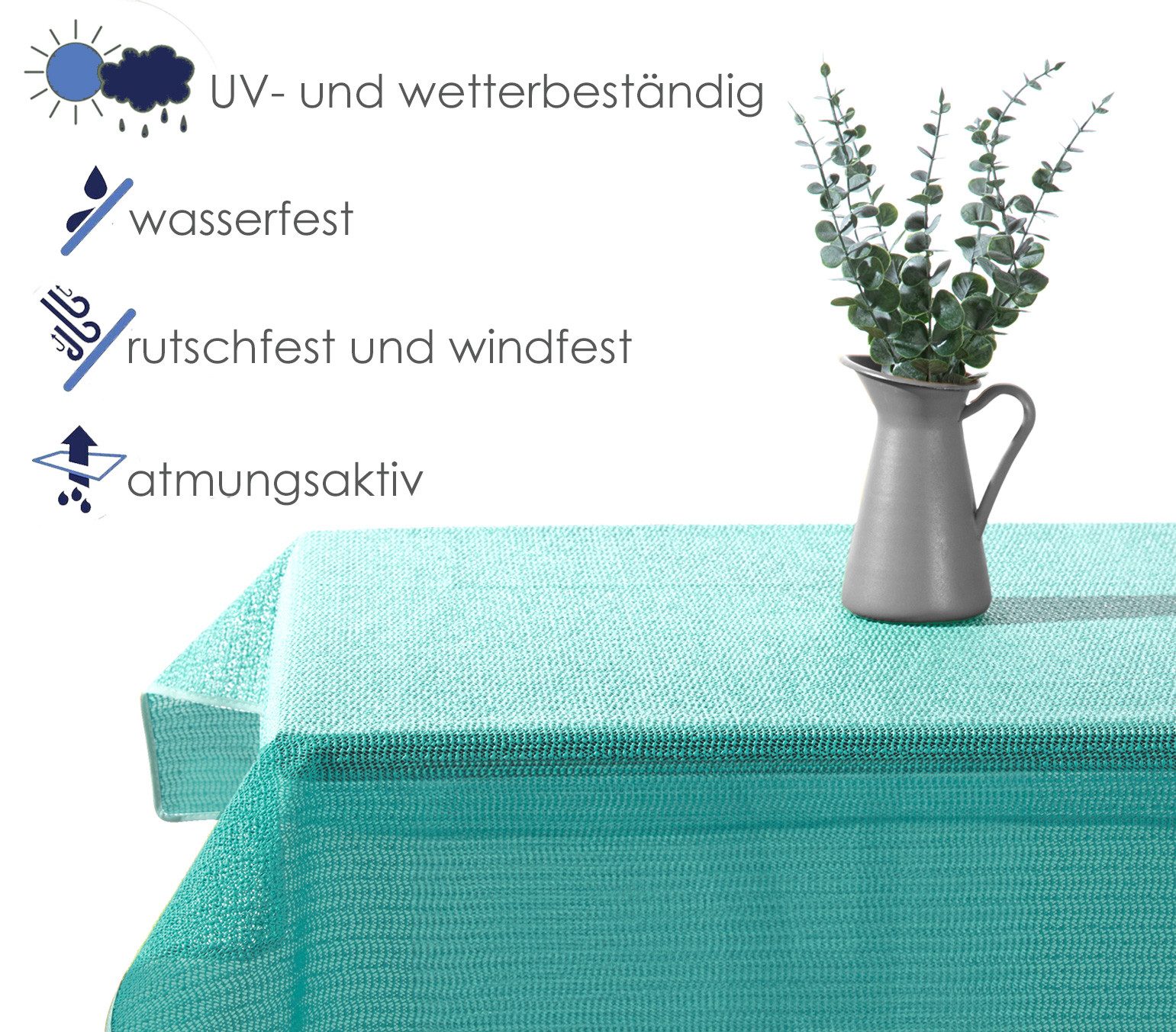 heimtexland Gartentischdecke Outdoor Tischdecke Garten Balkon Camping Tischdeko (Stück 1-tlg, 1), wetterfest I robust I UV-beständig I rutschfest I waschbar