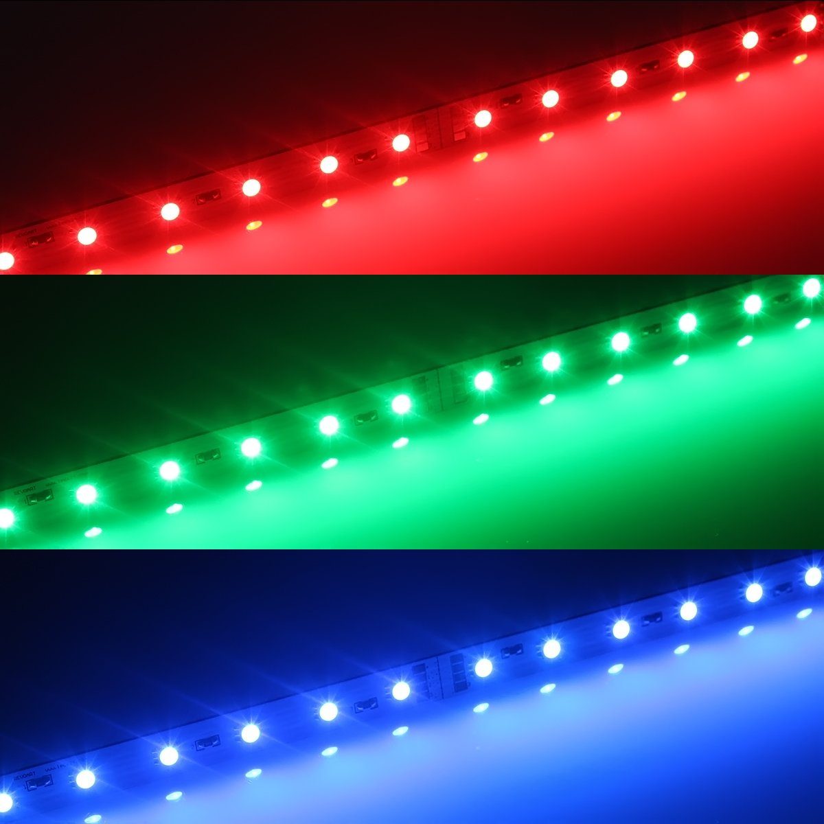 Ogeled LED-Lichterkette 24V LED RGB Party-Lichterkette 25cm, Modul Hintergrundbeleuchtung, dimmbar, Farbwechsel, Bunt, schmal, Farbwechsel