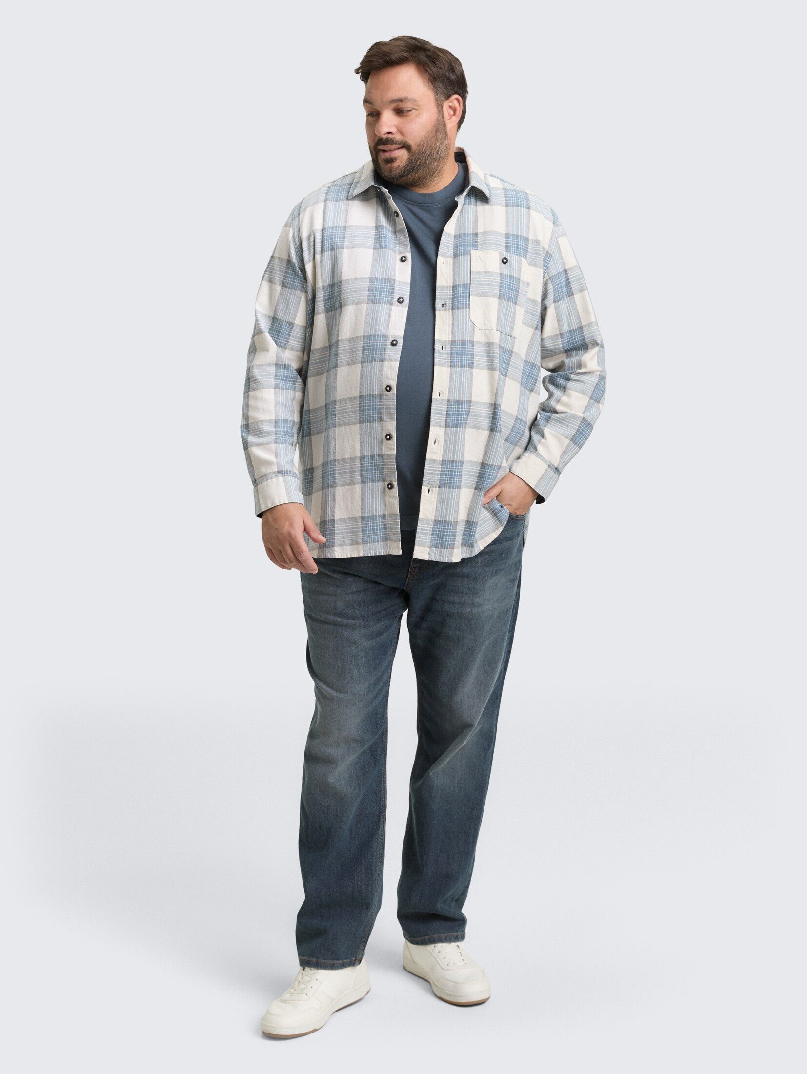 TOM TAILOR PLUS Langarmhemd Blusen & Shirts Plus Size - Hemd mit Karomuster