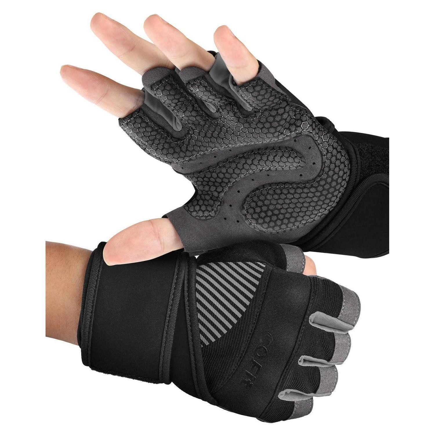 LuxusKollektion Trainingshandschuhe Fitness Handschuhe mit Handgelenkstütze Schwarz S (1-St)