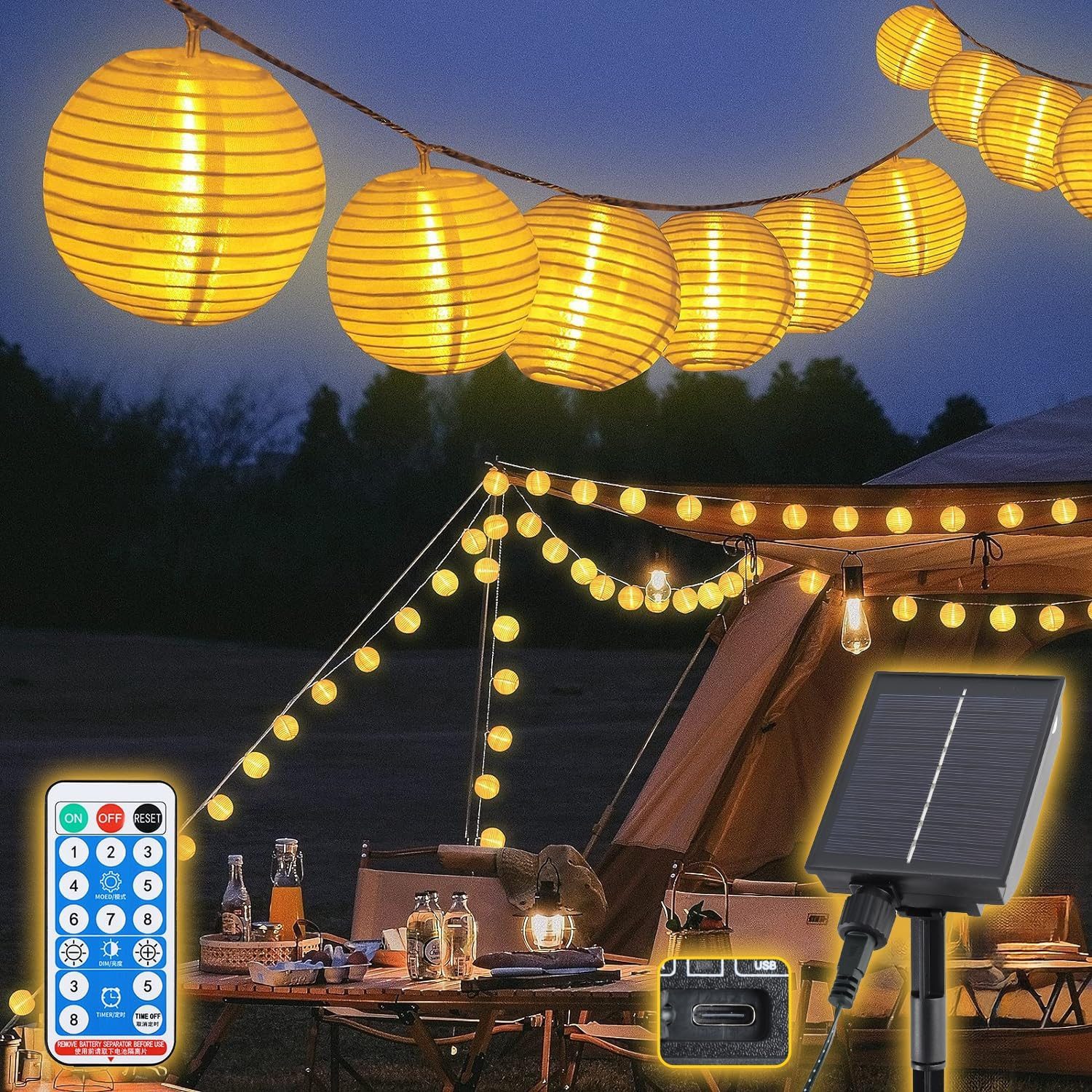 Salcar LED Solarleuchte Solar Lichterkette Lampion Außen Lichterkette Later günstig online kaufen