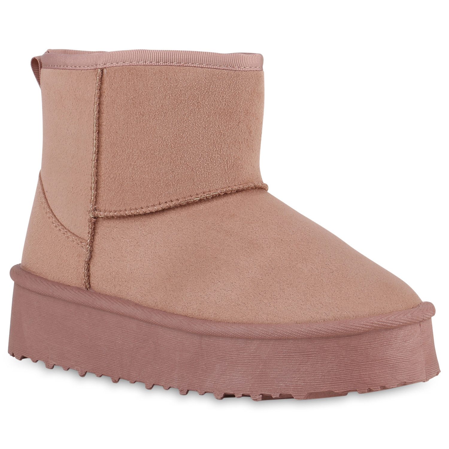 VAN HILL 840856 Winterstiefelette Damen Warm Gefüttert Winter Boots Stiefeletten Profil-Sohle