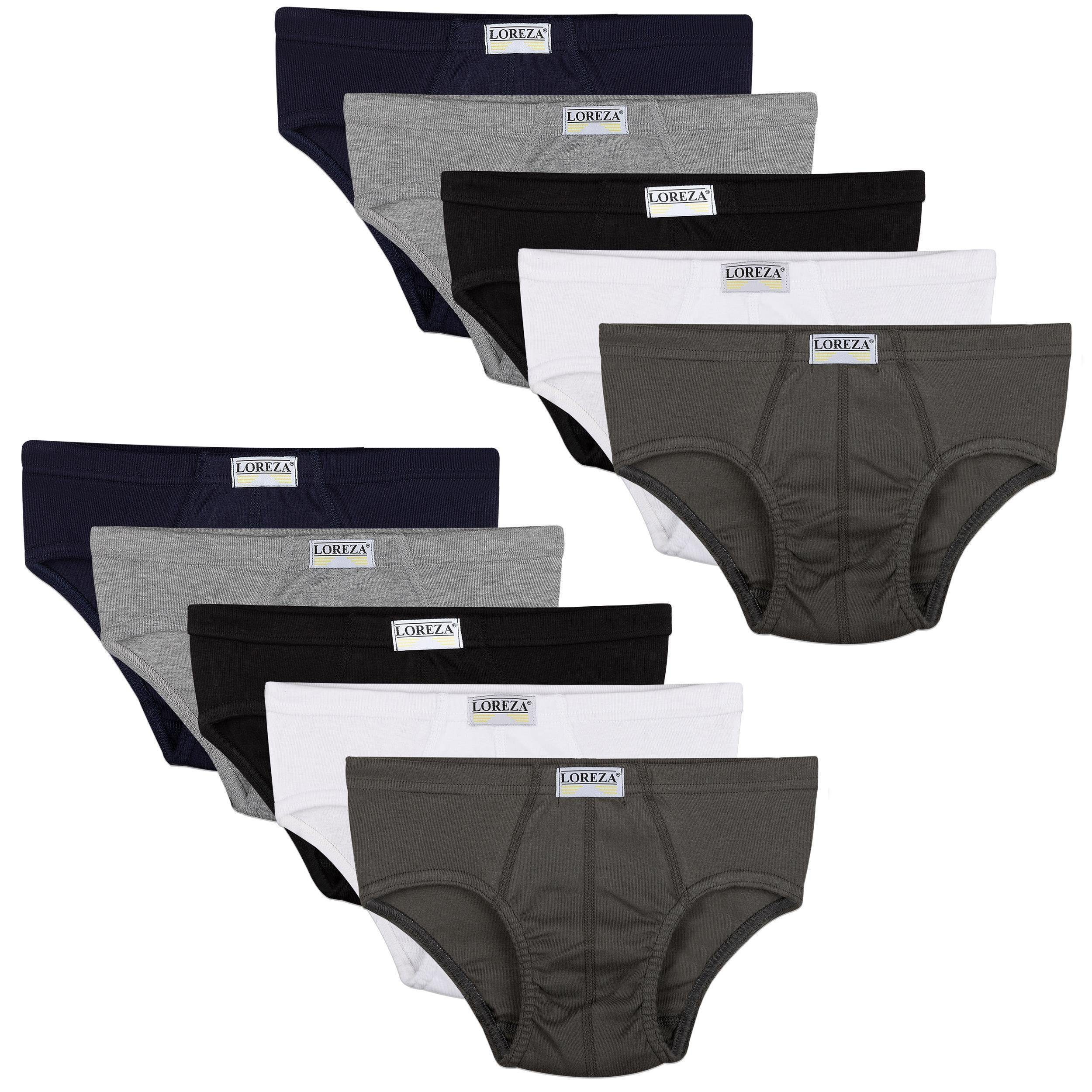 LOREZA Slip 10 Jungen Slips 100% Baumwolle Unterhosen Unterwäsche (Set, 10-St) | Klassische Slips