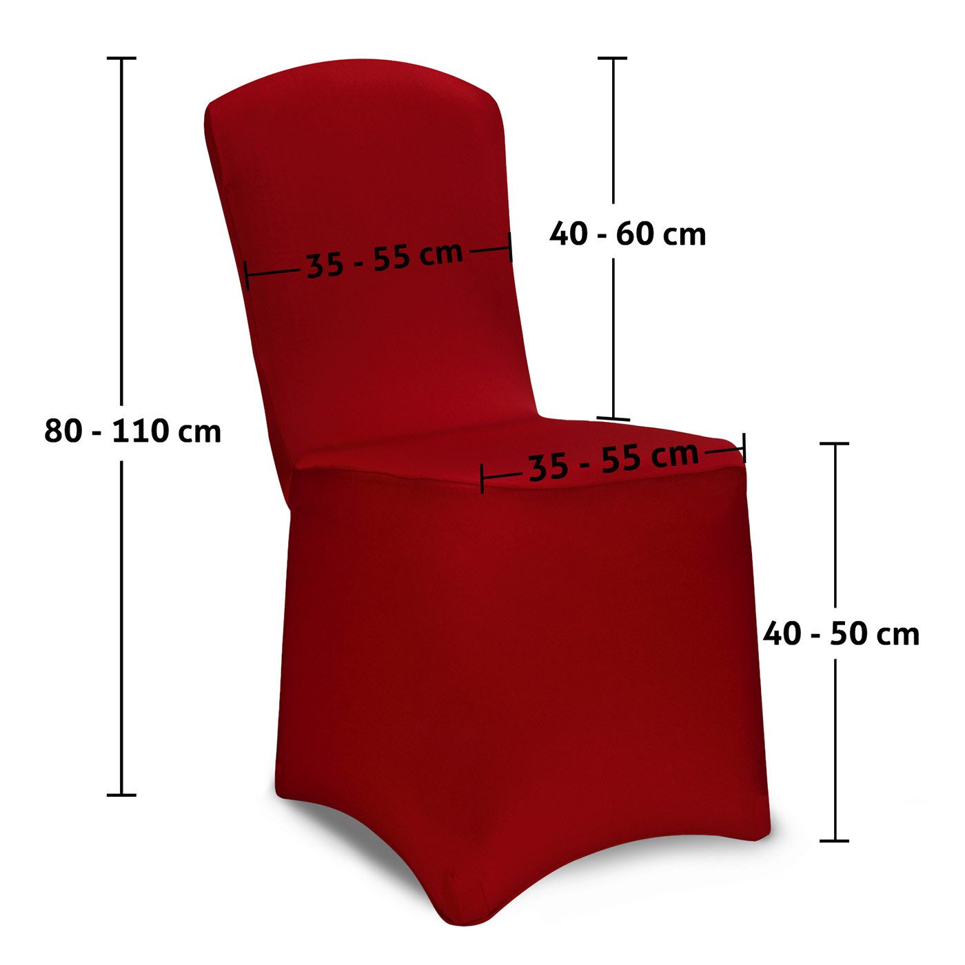 Detex Stuhlhusse, 4er Set Stretch Hussen für Stühle Bezug Stuhlüberwurf Weihnachten Rot