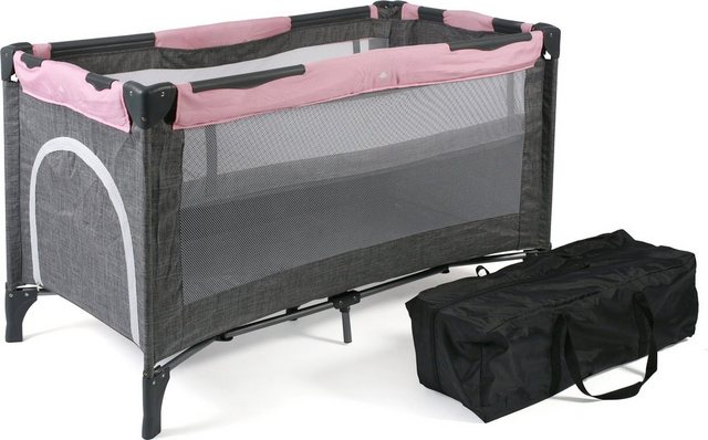 CHIC4BABY Baby-Reisebett »Luxus, Melange Rosa«, inkl. Transporttasche-Otto