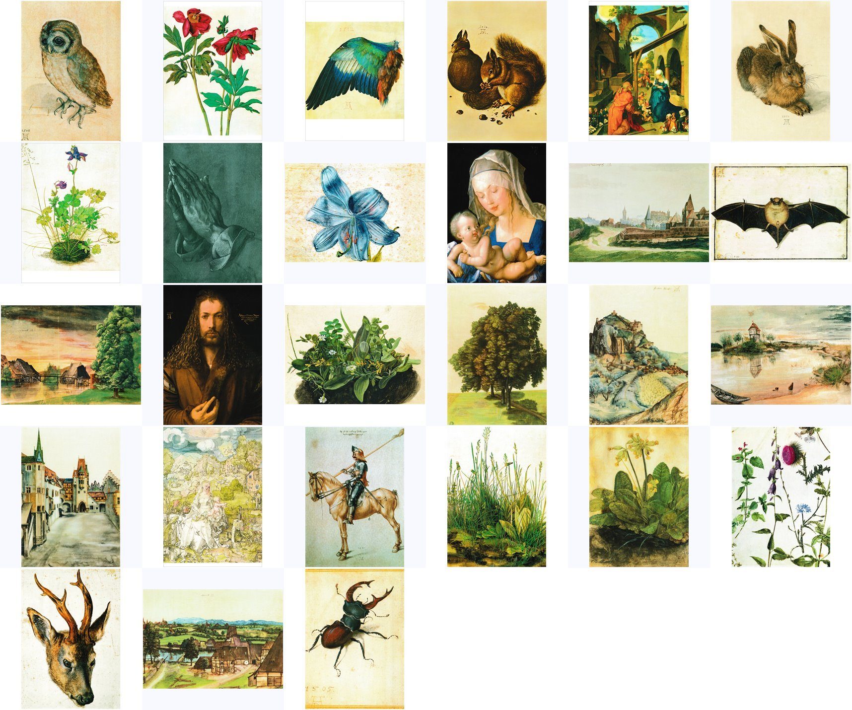 Postkarte Kunstkarten-Komplett-Set Albrecht Dürer