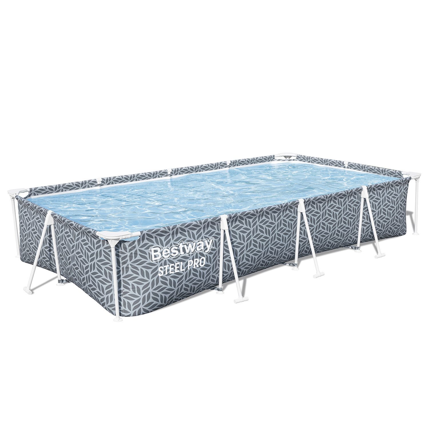 Framepool Steel Pro™ Frame Pool ohne Pumpe 366 x 201 x 66 cm, Blattform-Design