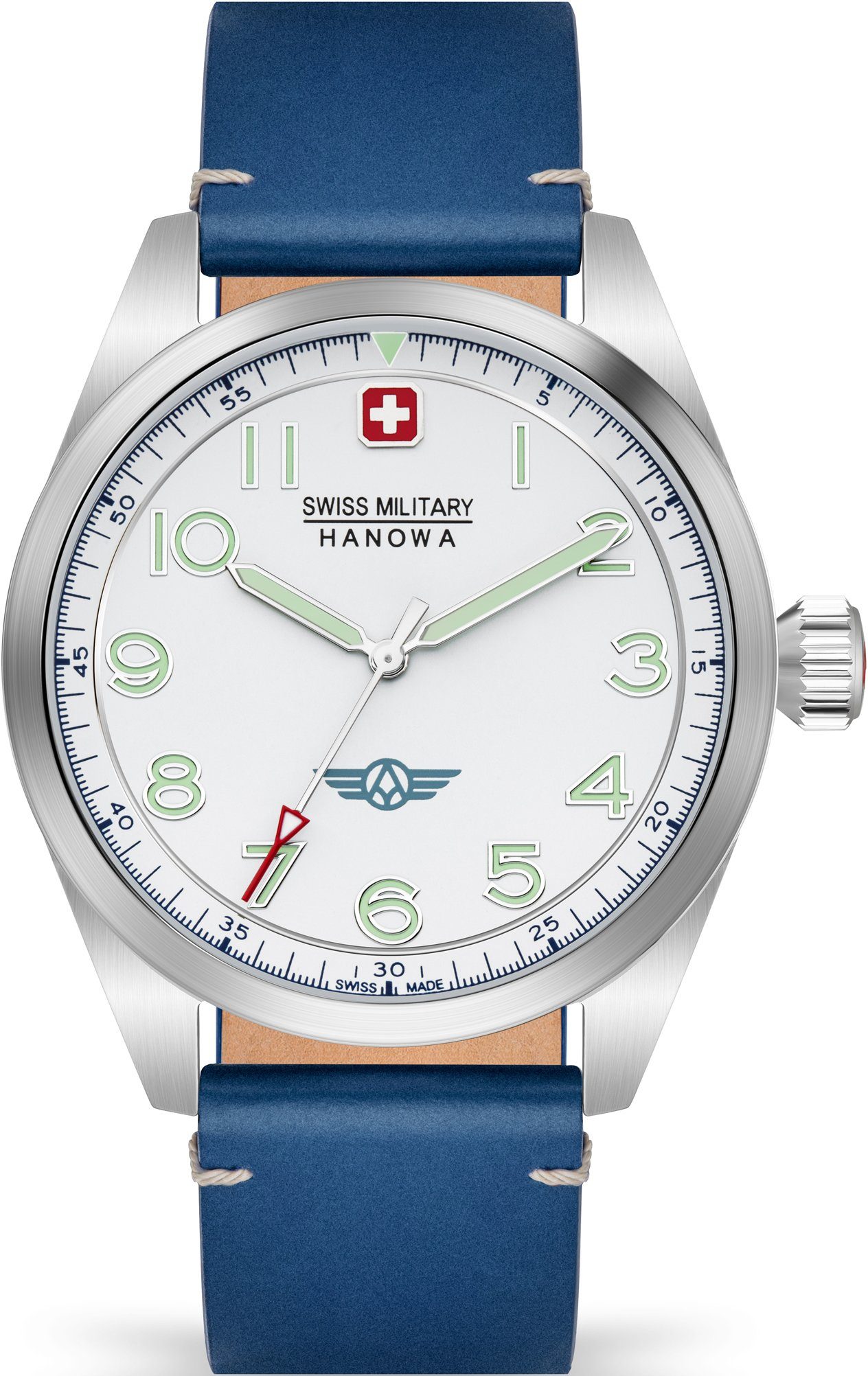 blau, Military SMWGA2100403 Hanowa Schweizer FALCON, Uhr weiß Swiss