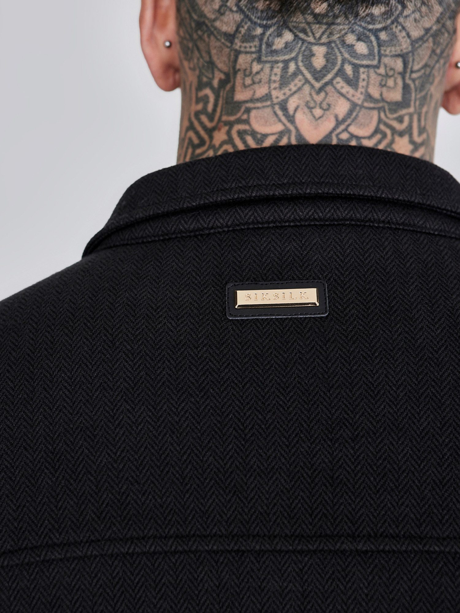 Siksilk Hemdjacke SikSilk Herren Schwarzes Smart Overshirt günstig online kaufen