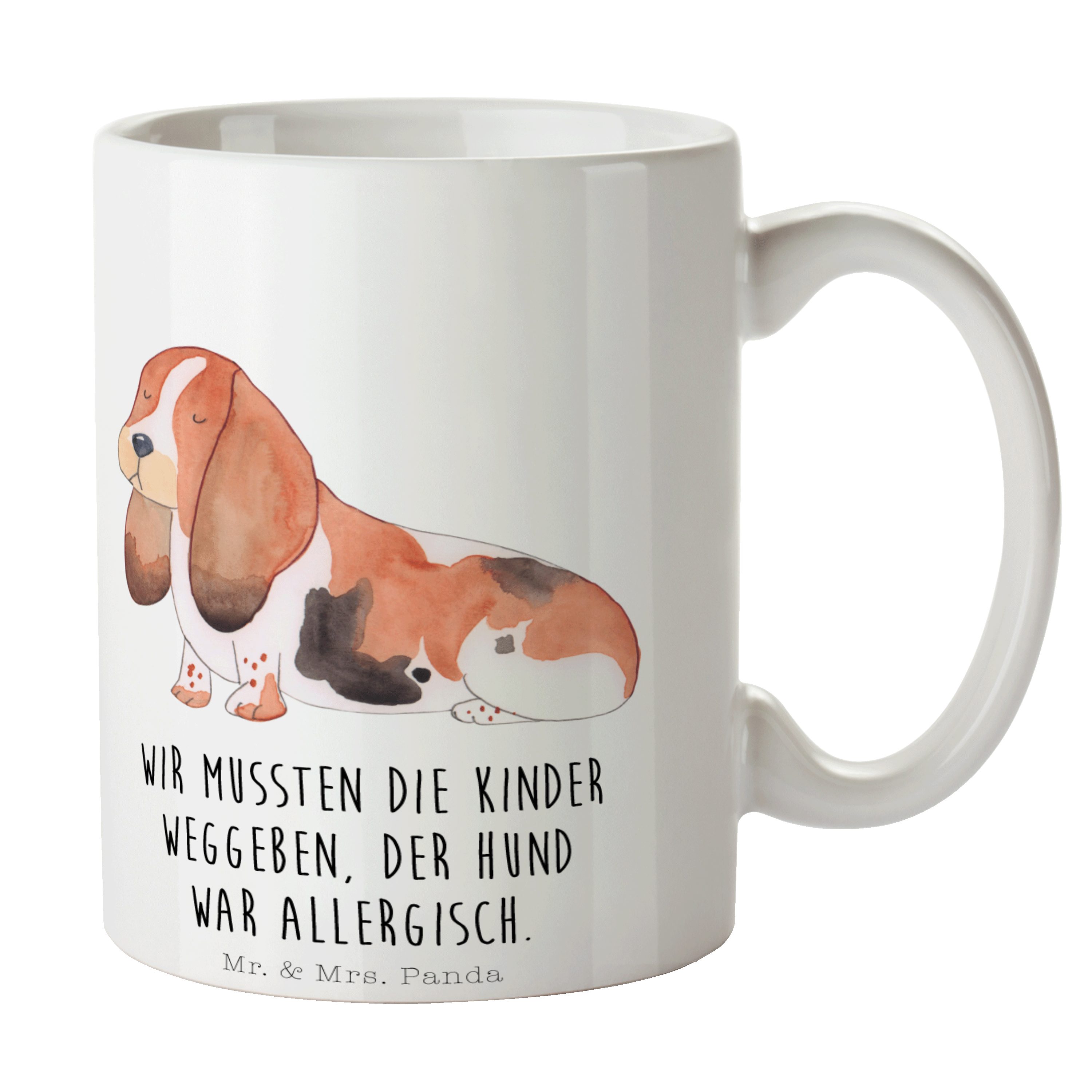 Mr. & Mrs. Panda Tasse Hund Basset Hound - Weiß - Geschenk, Tasse Motive, Haustier, Kaffeeta, Keramik
