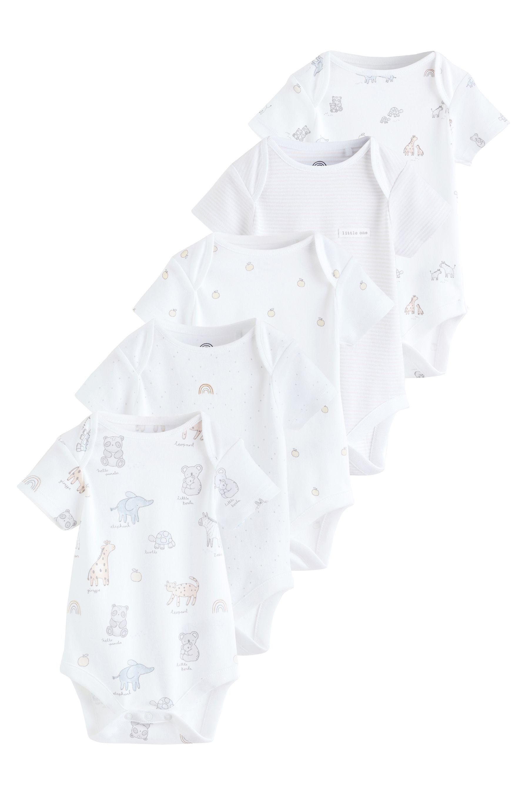Next Kurzarmbody Kurzärmelige Baby Bodysuits im 5er-Pack (5-tlg)