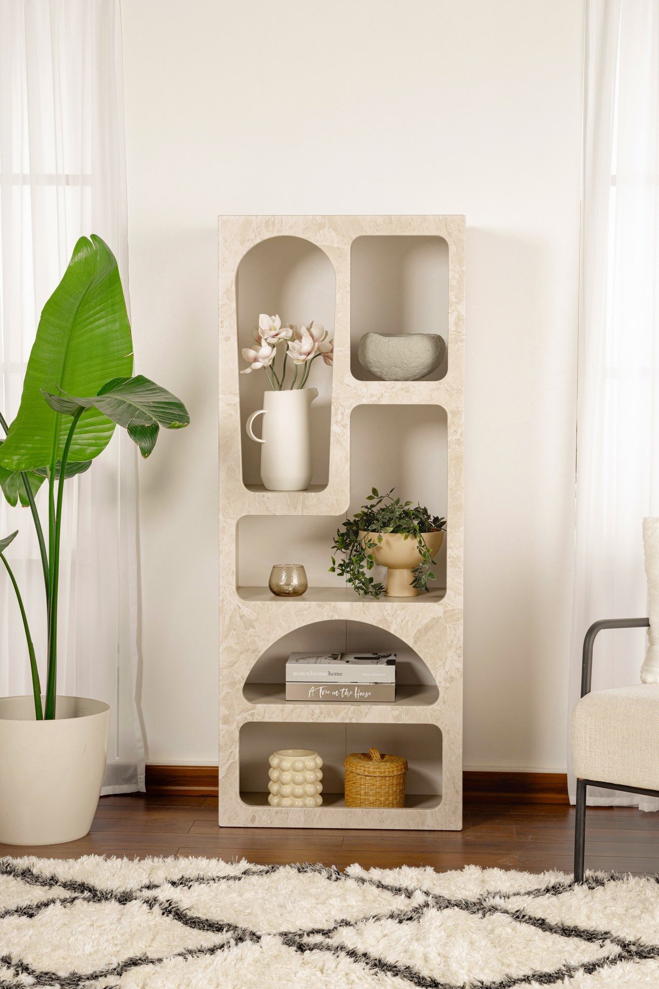 Skye Decor Bücherregal Boho Design, kompakte Bauweise, offene Fächer mit Stauraum