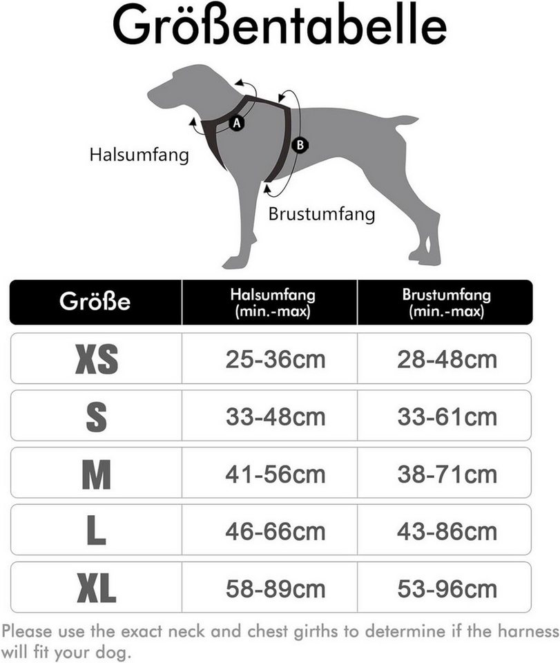Thumbnail - RABBITGOO Hunde-Halsband No-Pull Hundegeschirr atmungsaktiv mit Reflektoren verstellbar schwarz
