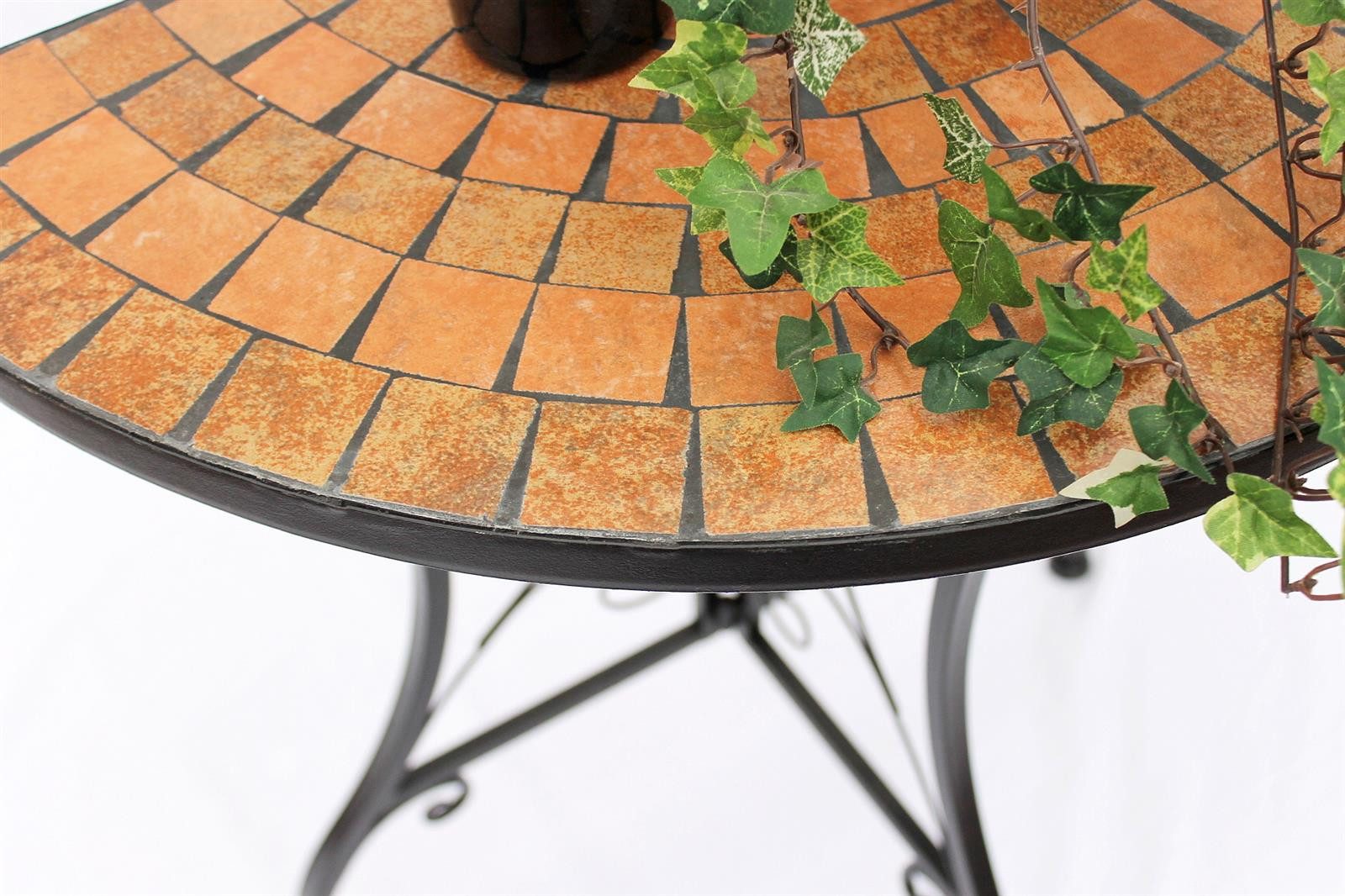 DanDiBo Konsolentisch Tisch Halbrund Konsolentisch Wandtisch Beistelltisch Metall Mosaik – Bild 4 von 5