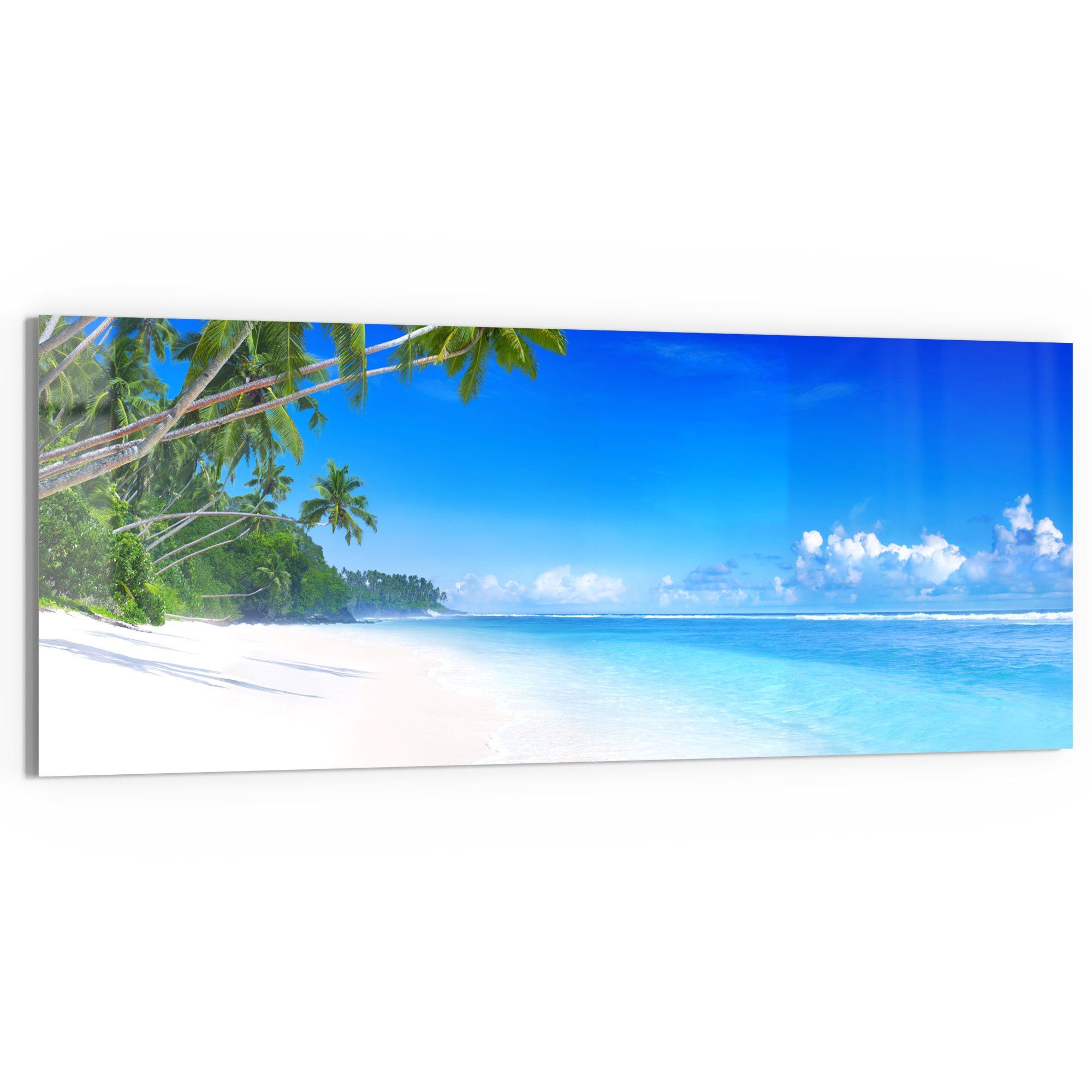 DEQORI Glasbild 'Palmen am Sandstrand', 'Palmen günstig online kaufen